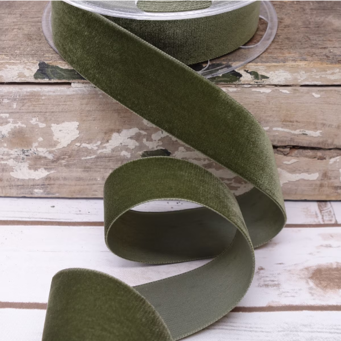 5/8" x 11yds Velvet Ribbon-Deep Sage