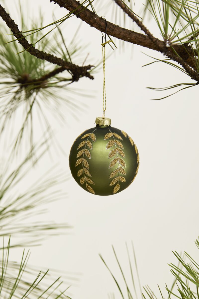 Matte Green Beaded Leaf Ornament (2 Sizes)