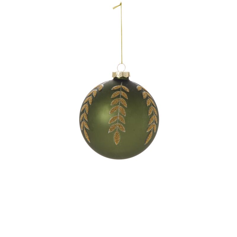 Matte Green Beaded Leaf Ornament (2 Sizes)