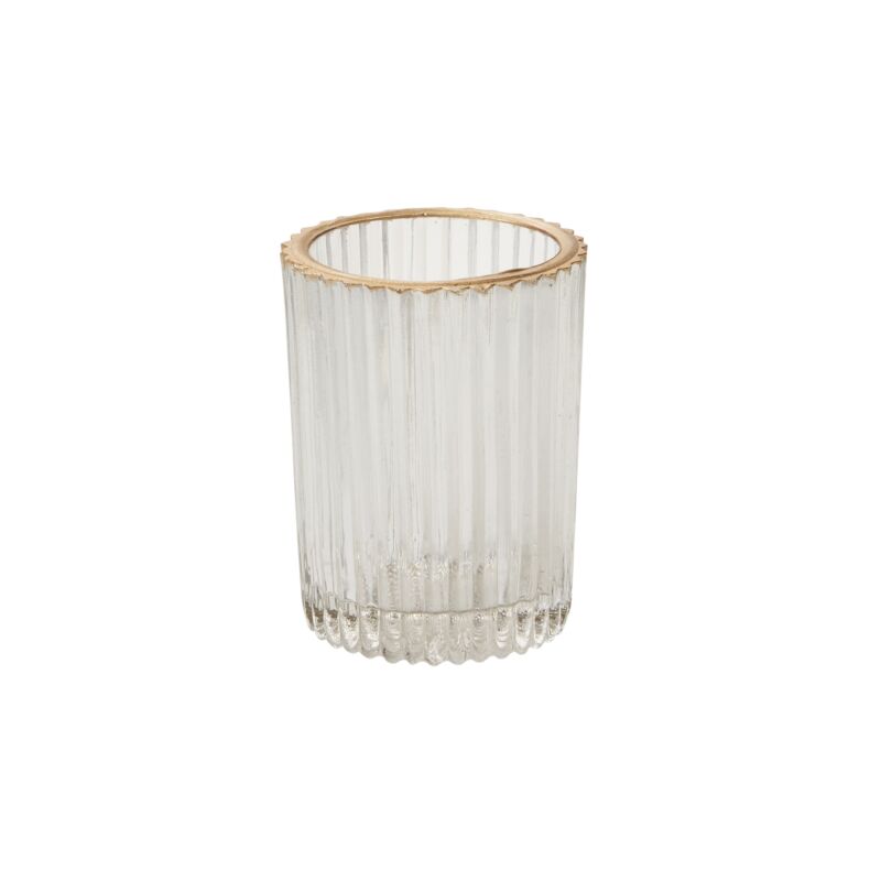 Gold Rim Glass Votive (2 Sizes)