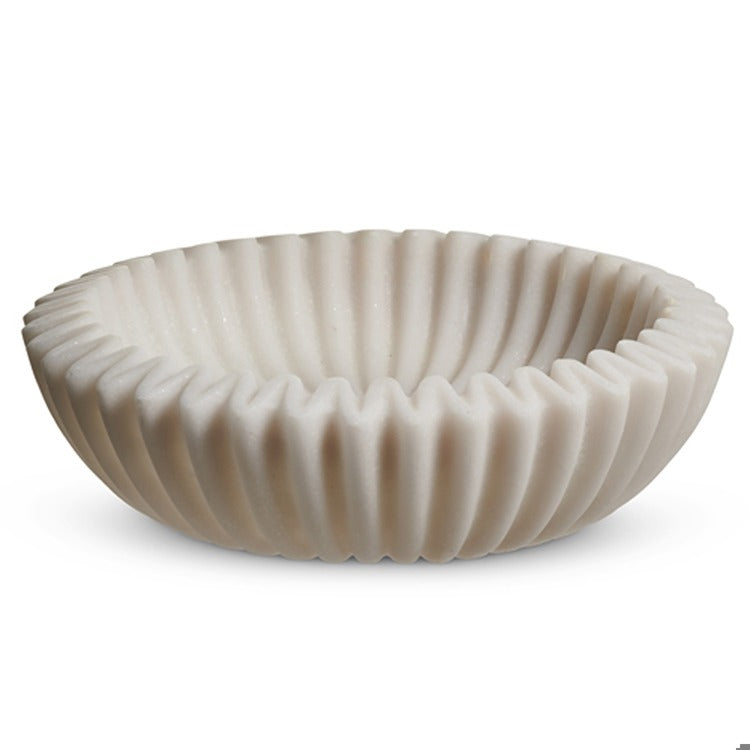 8" Ruffled Marble Bowl