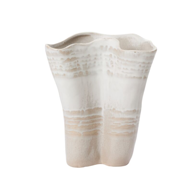 9.25"x 5.75"x 11" Wavy Ceramic Vase