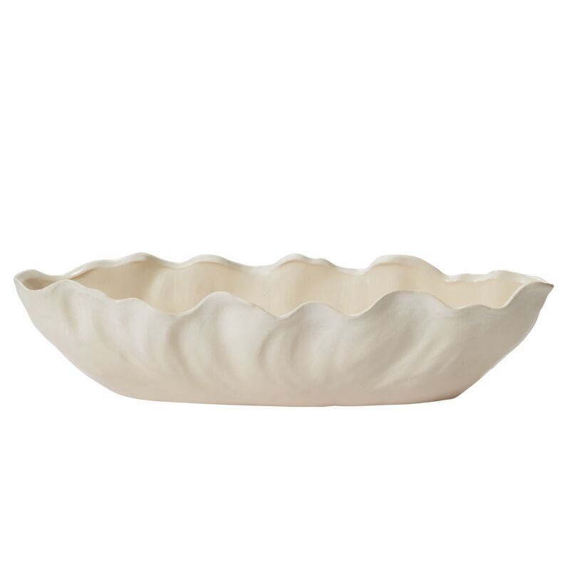 Ruffled Rim Off-White Trough (2 Sizes)