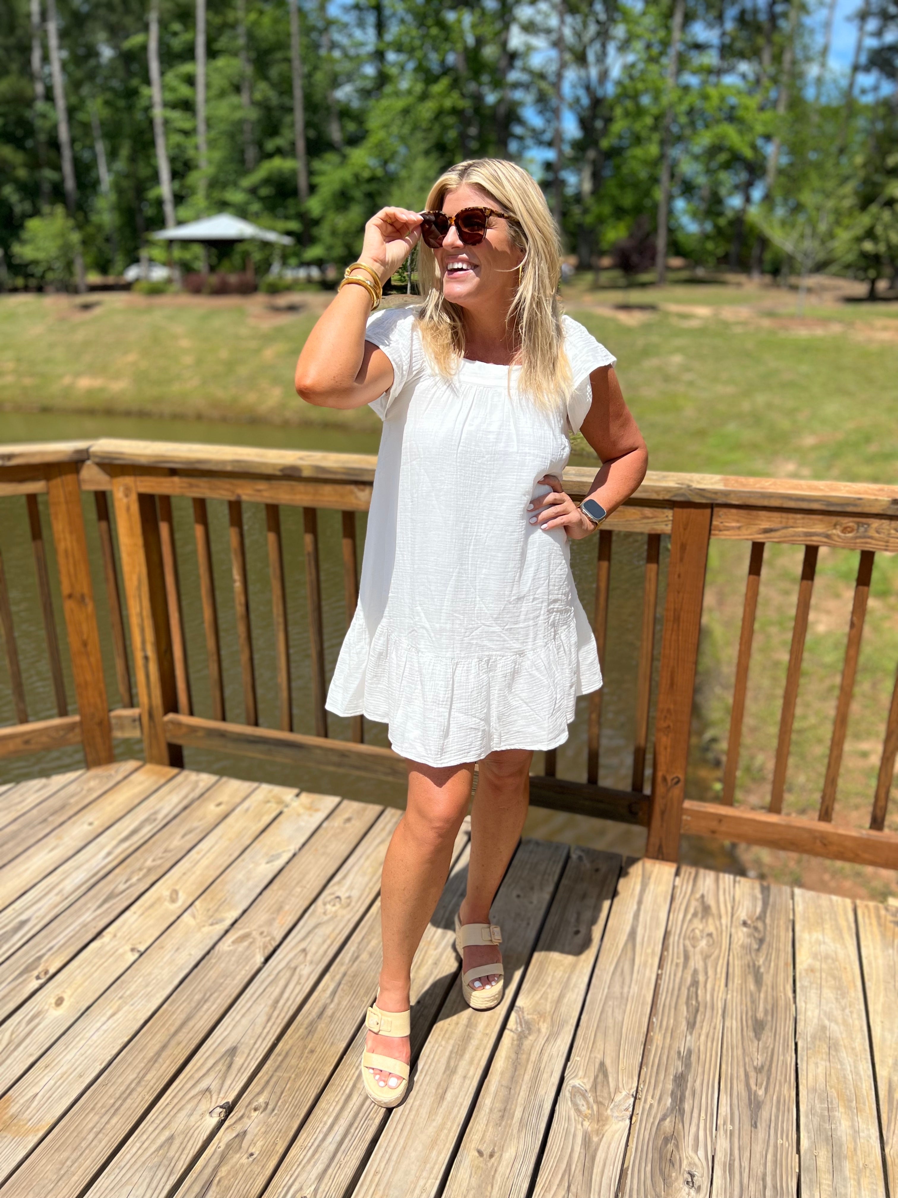Everdeen Dress-White-Final Sale