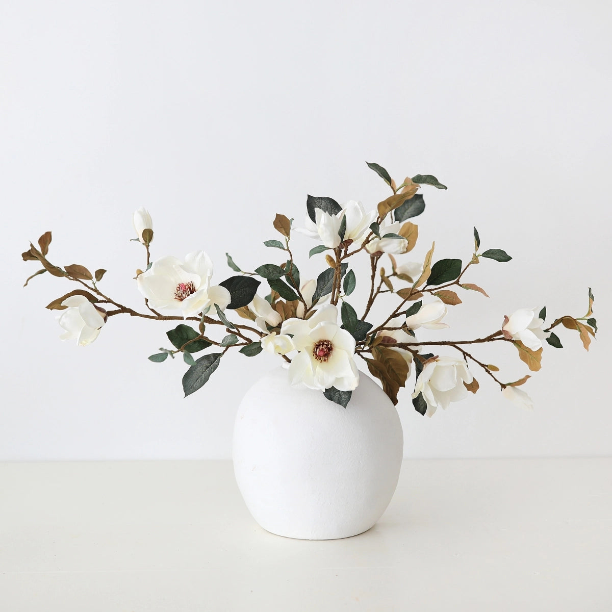 35" Cream Magnolia Flower Branch