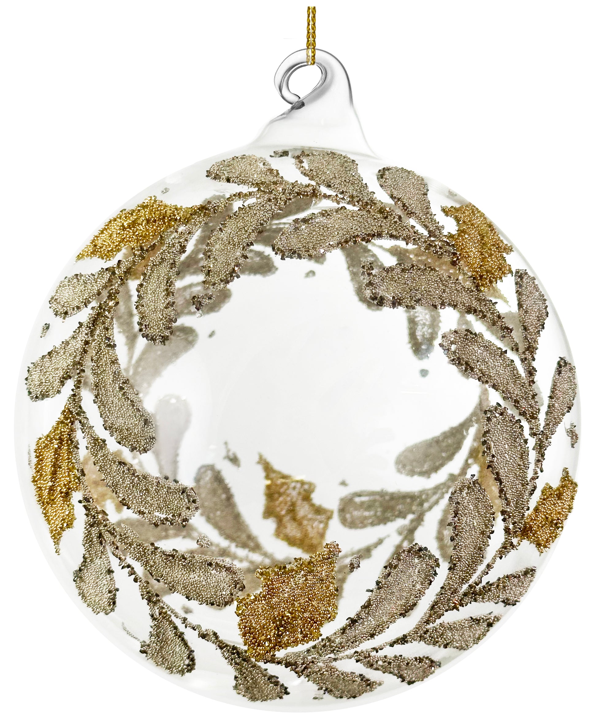 Silver + Gold Beaded Wreath Ornament (2 Sizes)