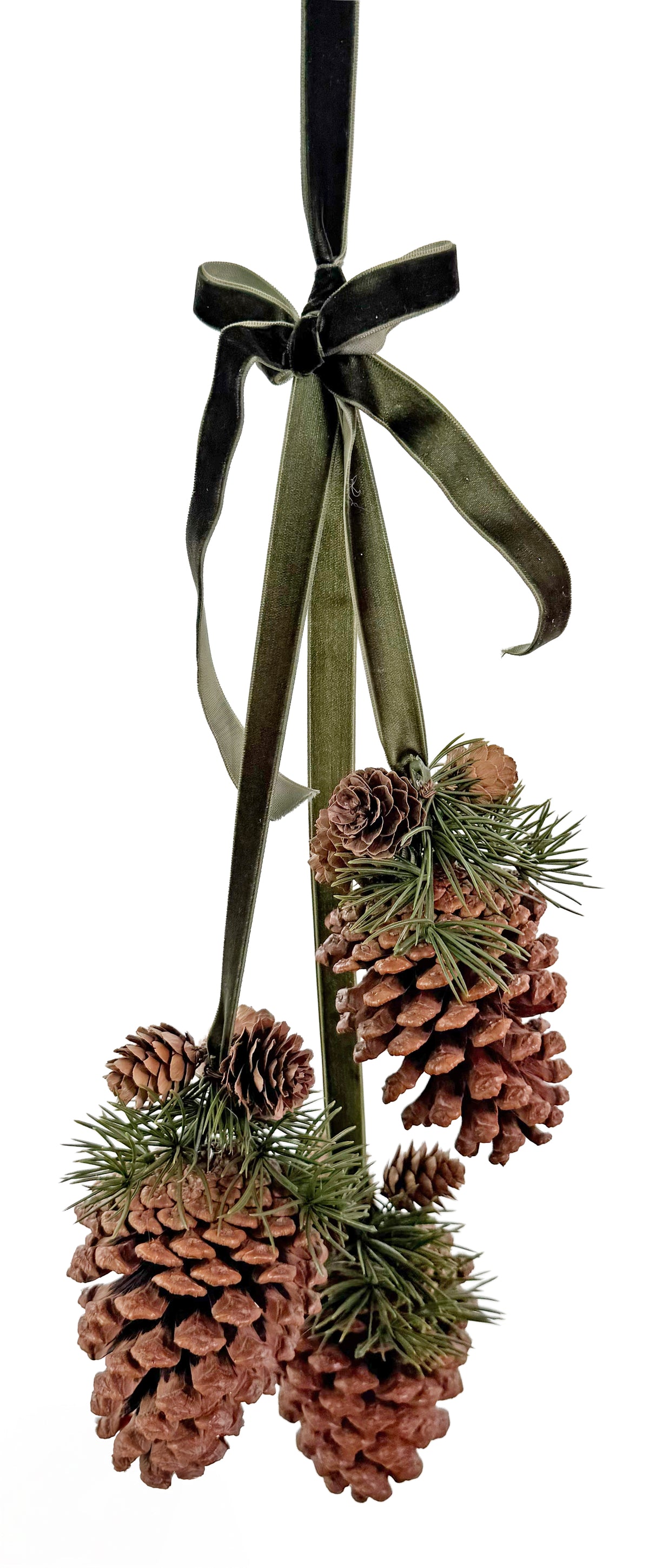 3 Cedar Cones Hanger w/ Green Bow