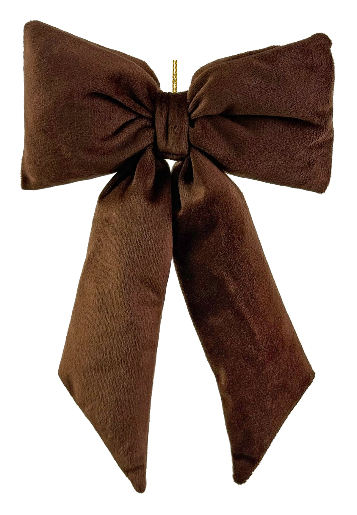 Puffed Velvet Bow-Brown