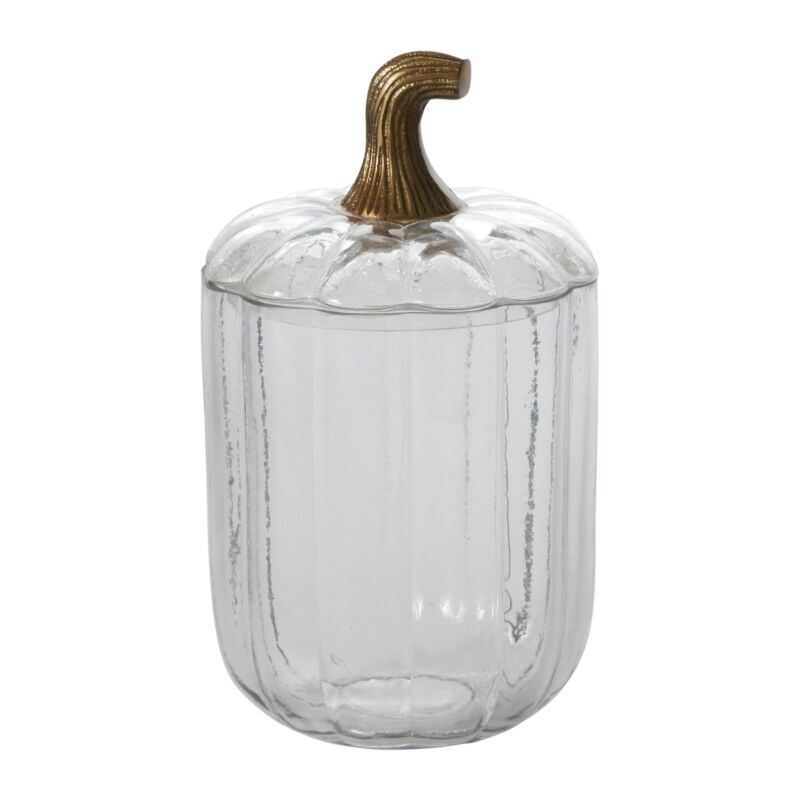 Glass Pumpkin w/ Lid 5"x 8.5"
