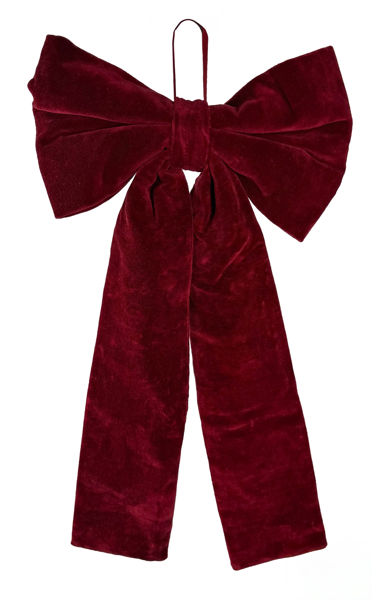 Velvet Bow-Burgundy (2 Sizes)