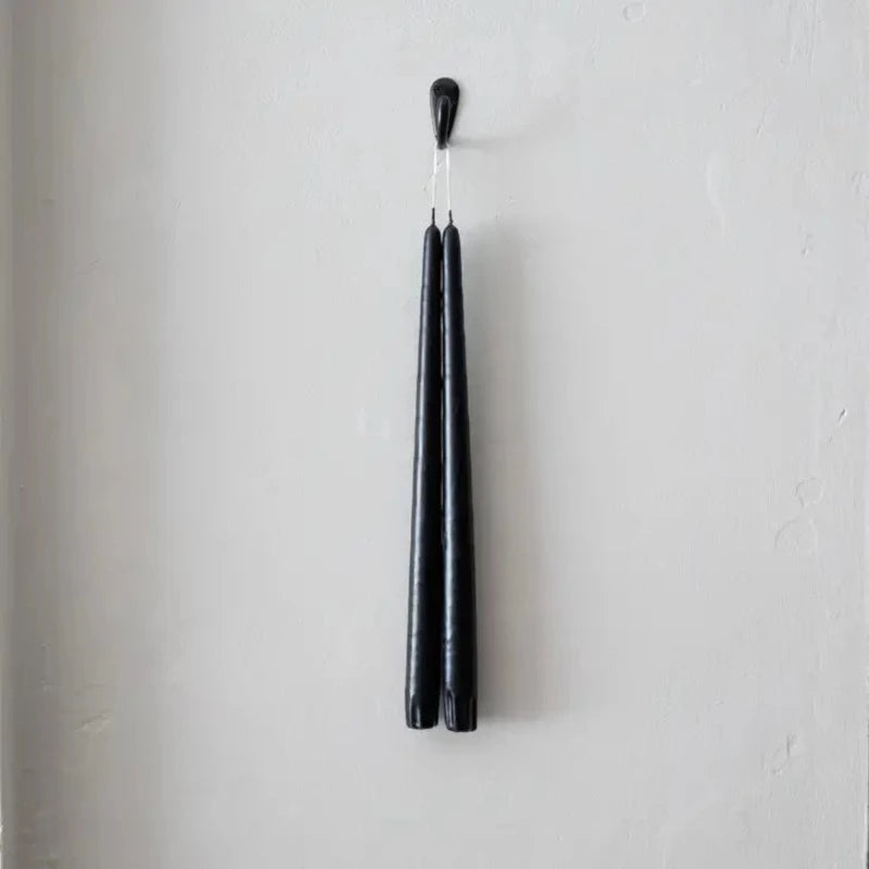 Black Taper Candles - Set of 2