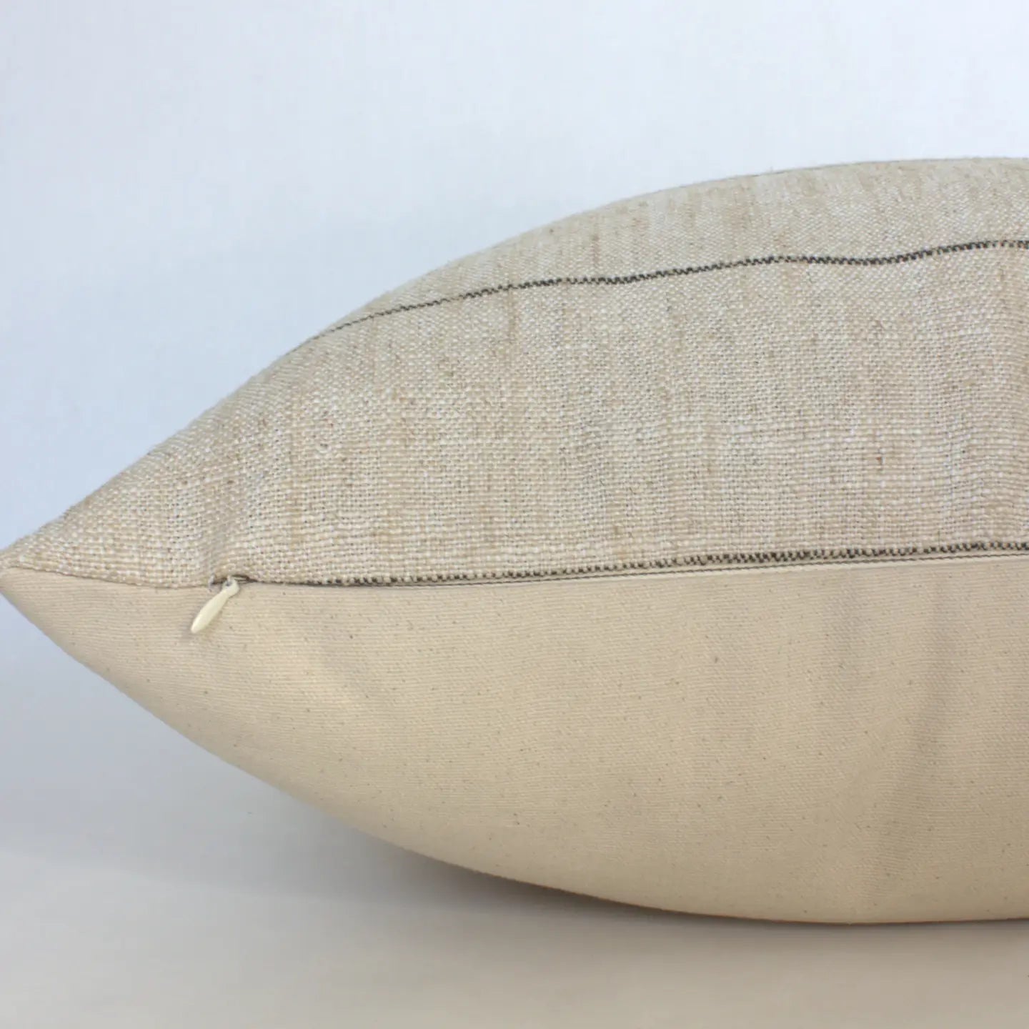 14x20 Black/Natural Striped Lumbar Pillow