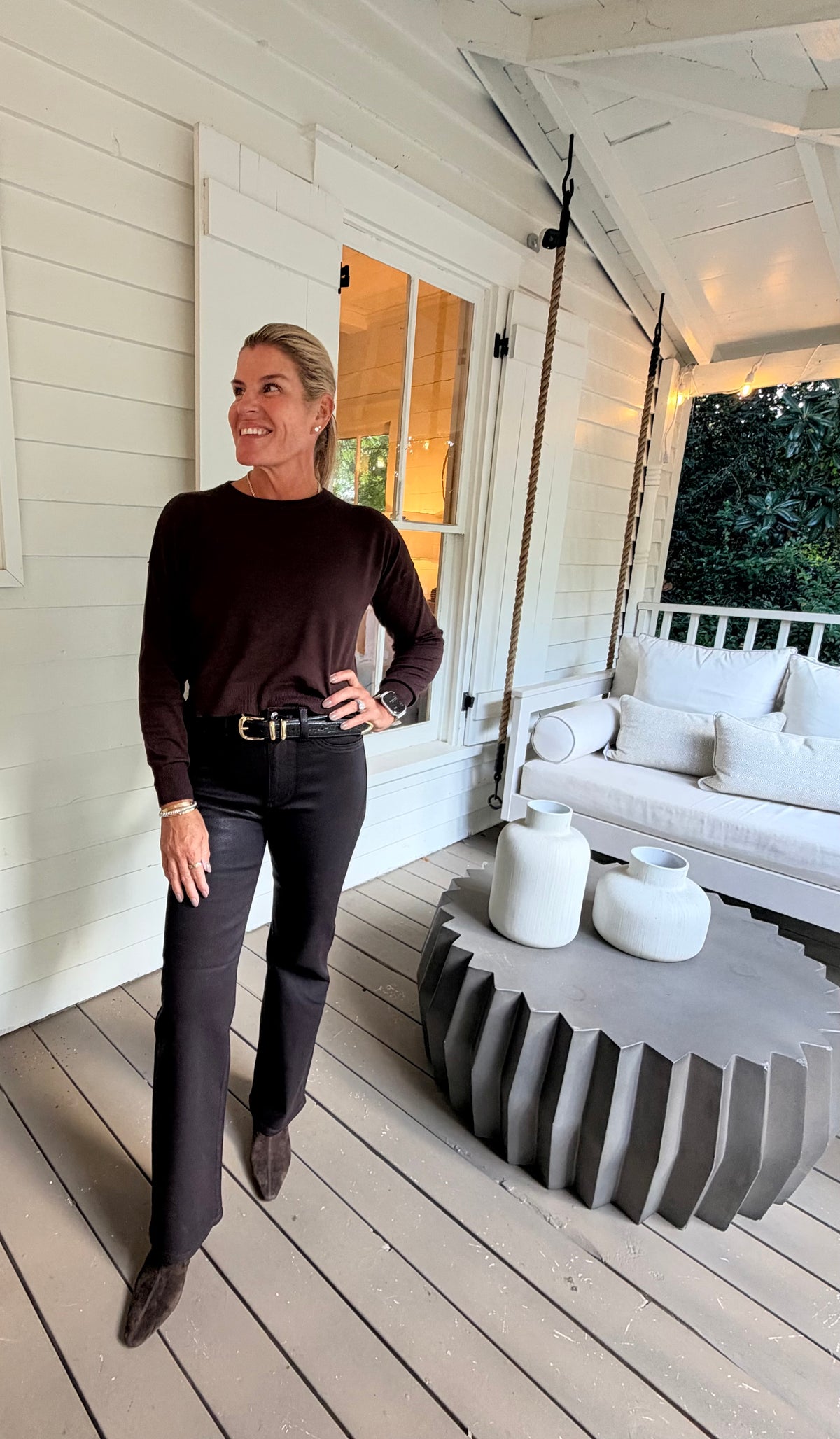 Evie Slim Boot-Coated Mocha