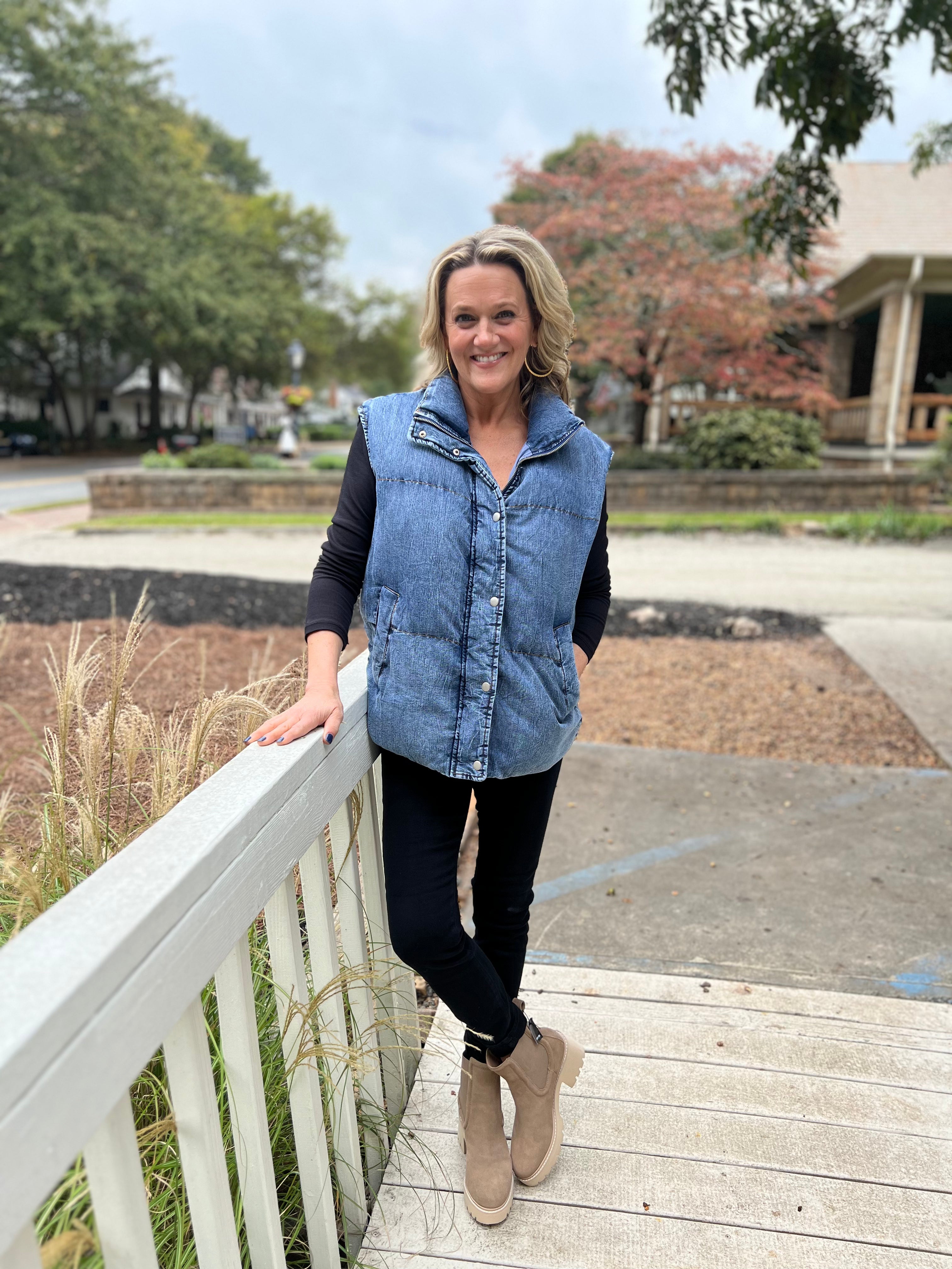 Puffy Denim Vest