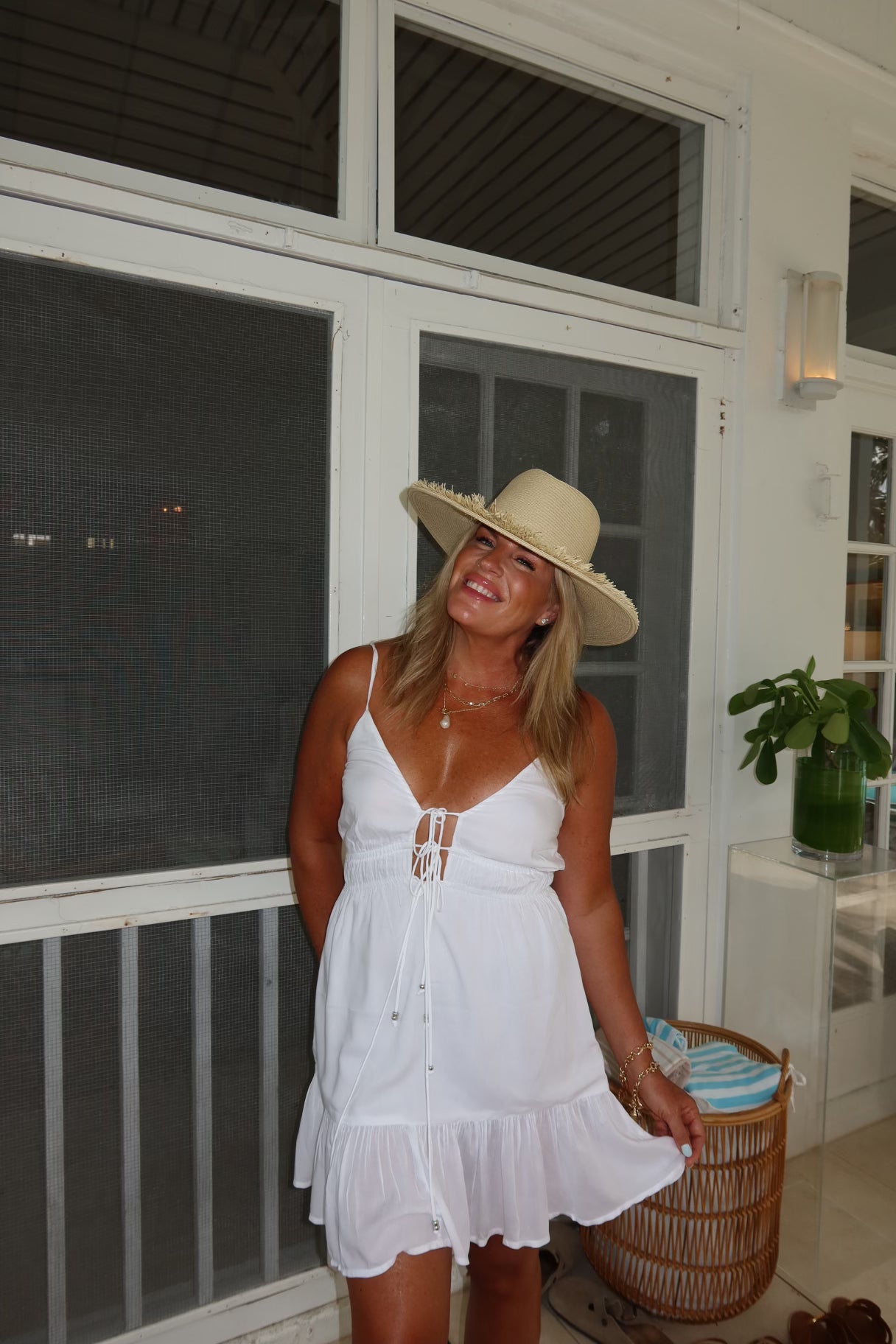 Ruby Mini Cover Up Dress-White