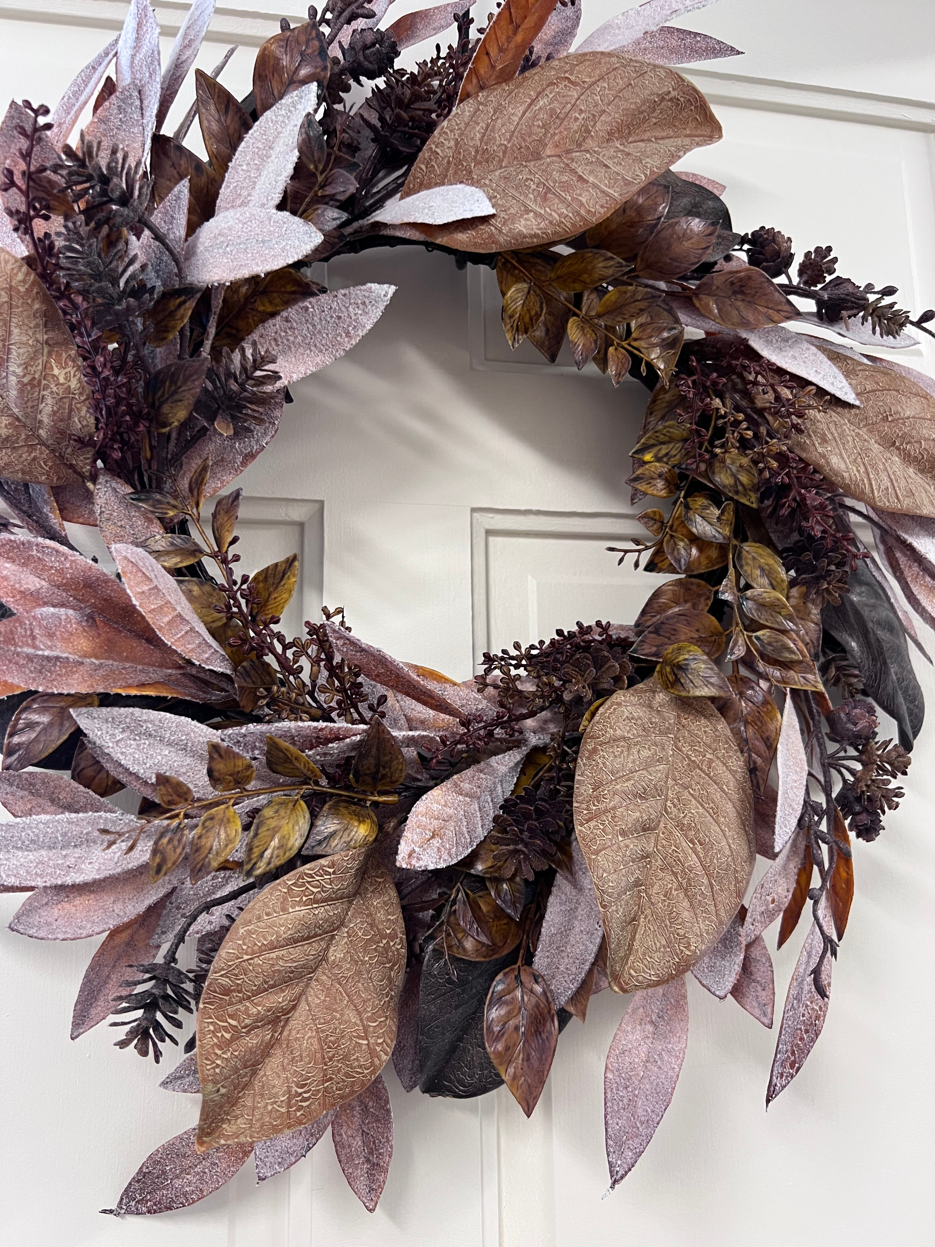26" Autumn Mixed Leaf Wreath