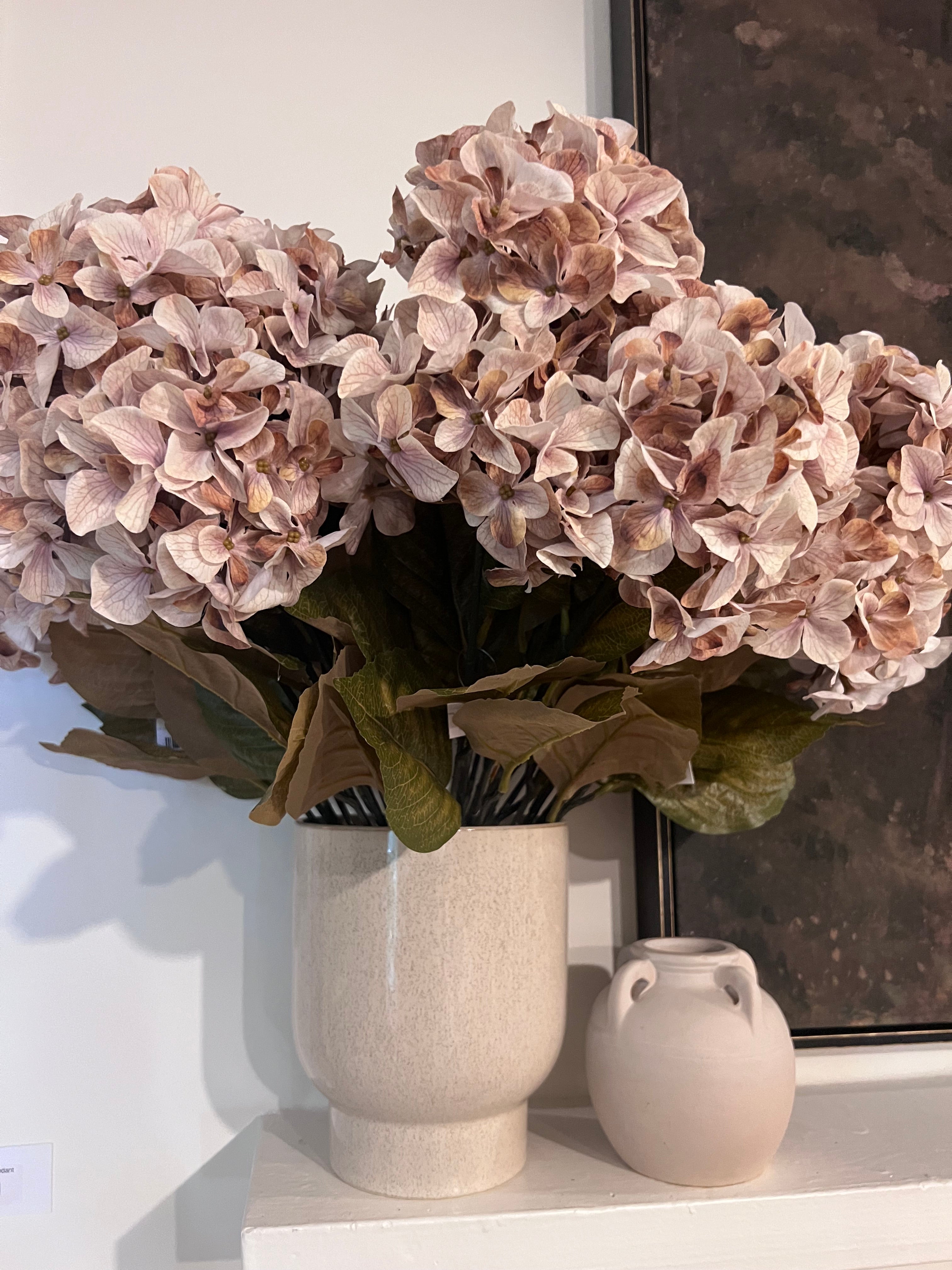 22.5" Hydrangea Bush-Beige/Nutmeg