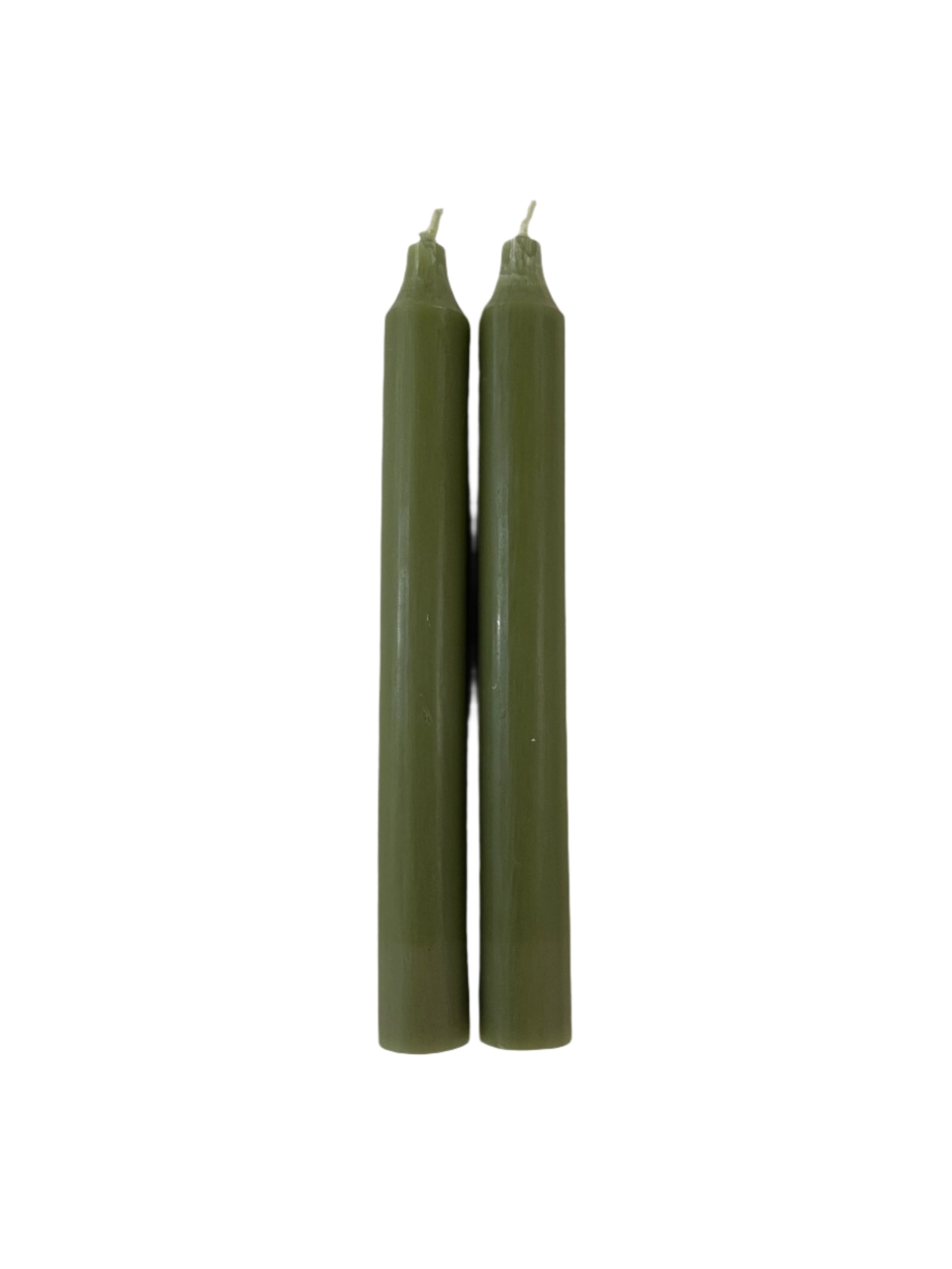 7" Moss Green Taper Candles (2pk)