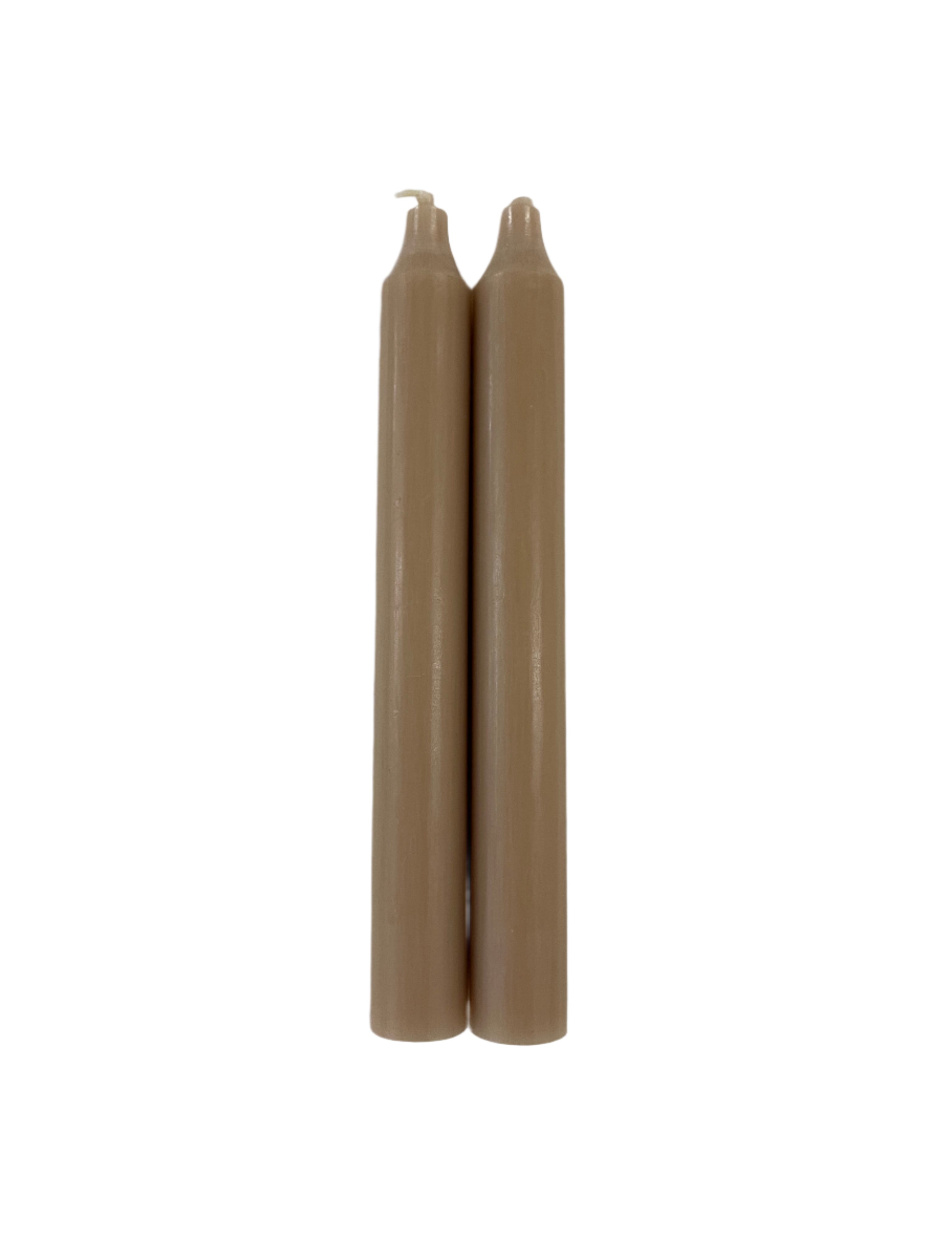 7" Tan Taper Candles (2pk)