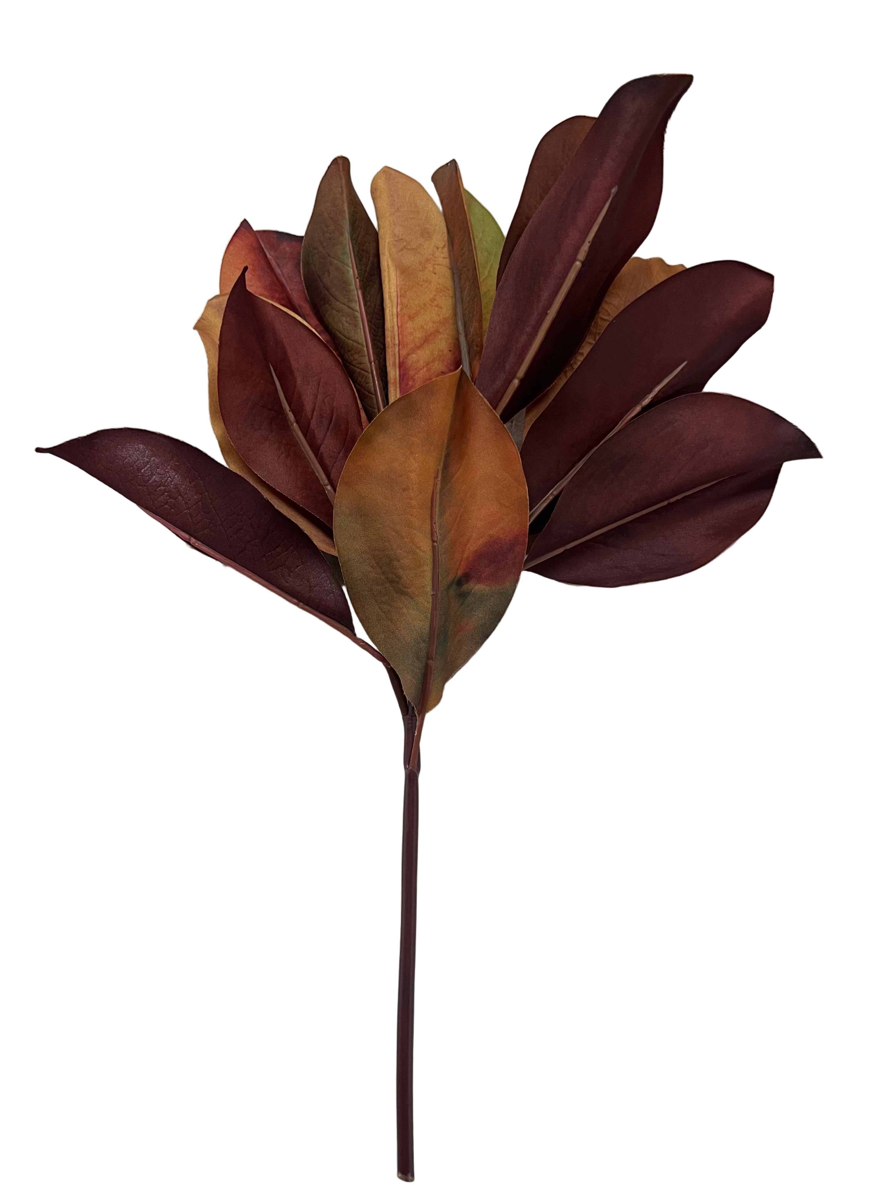 18" Autumn Magnolia Leaf Pick