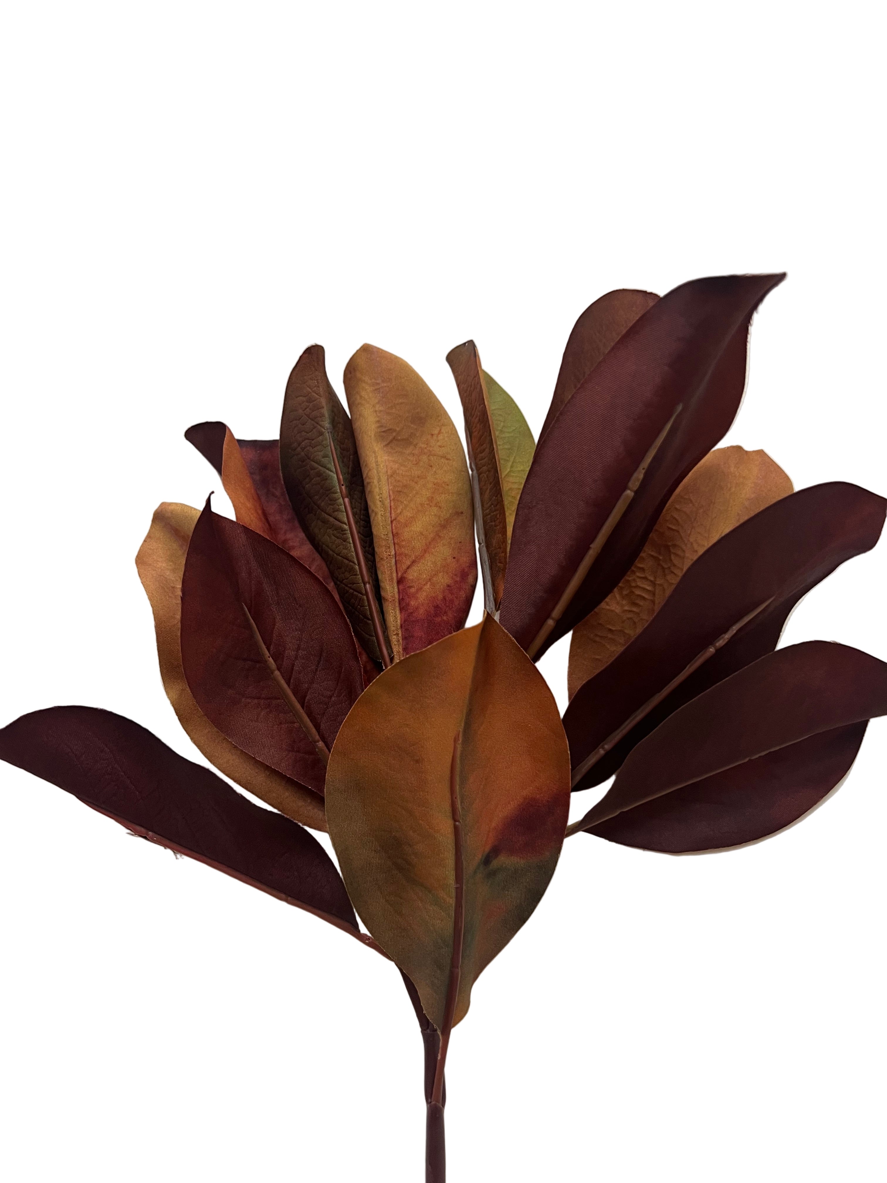 18" Autumn Magnolia Leaf Pick
