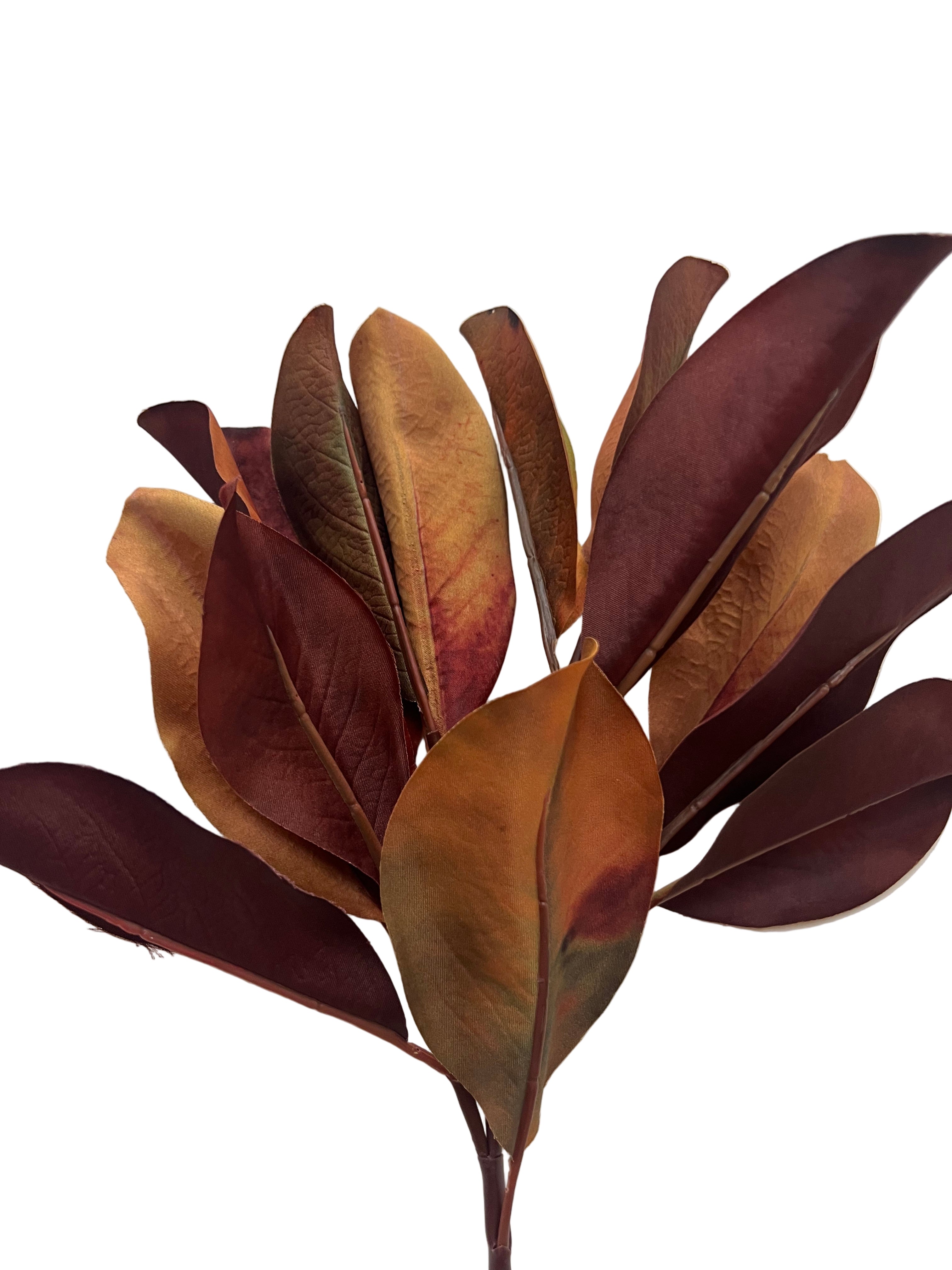 18" Autumn Magnolia Leaf Pick