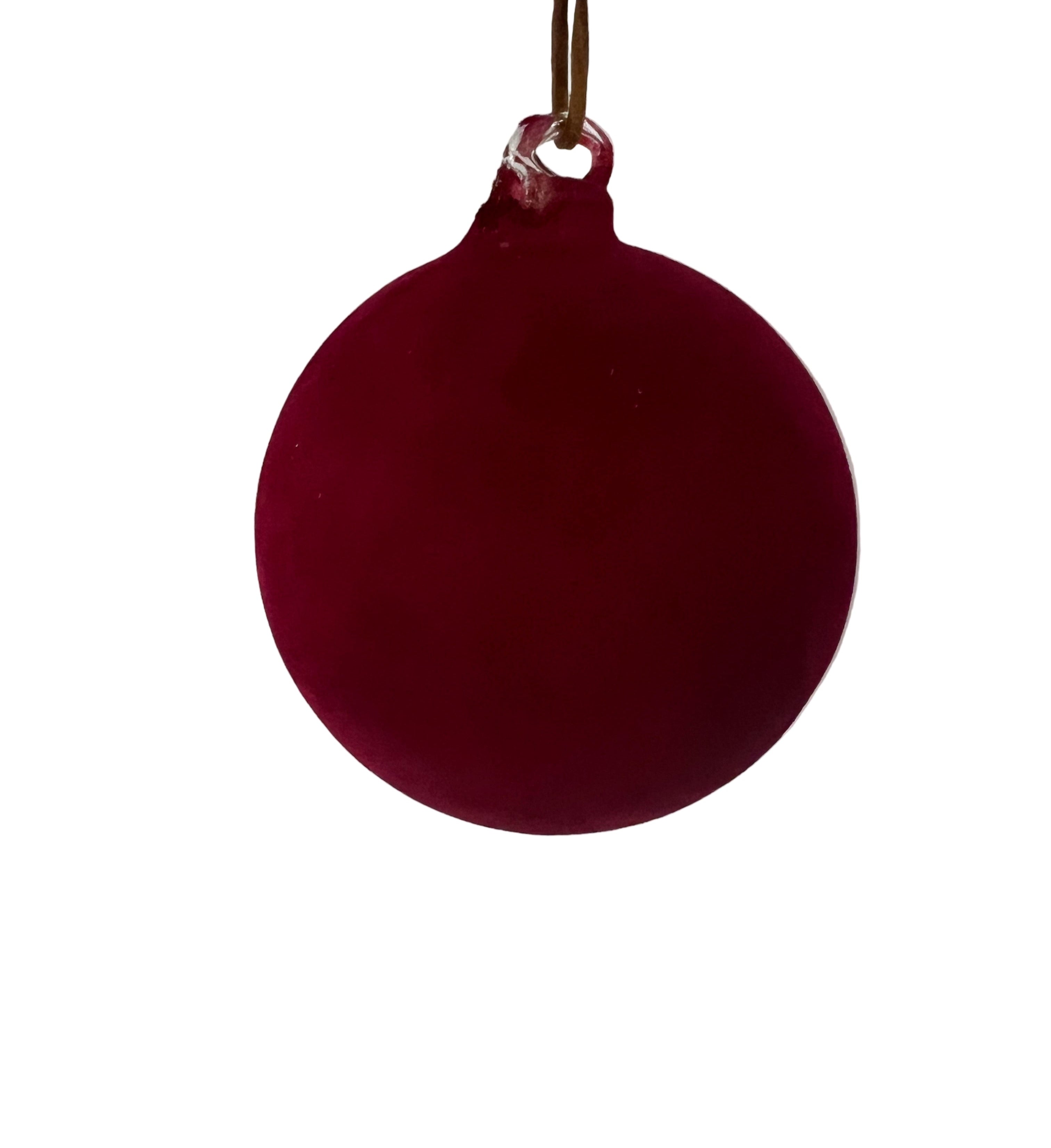 Burgundy Velvet Glass Ornament (2 Sizes)