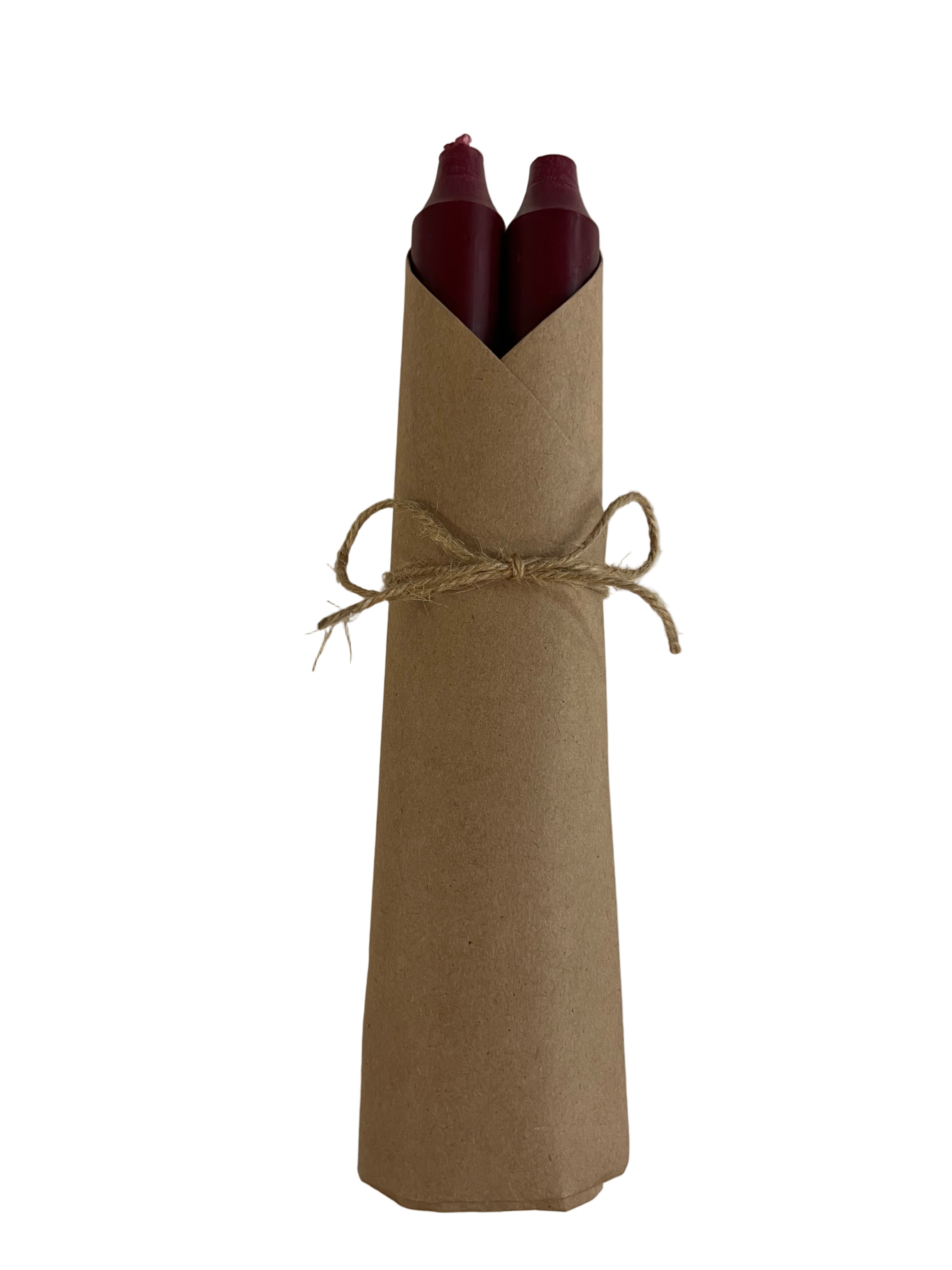 10" Burgundy Taper Candles (2pk)