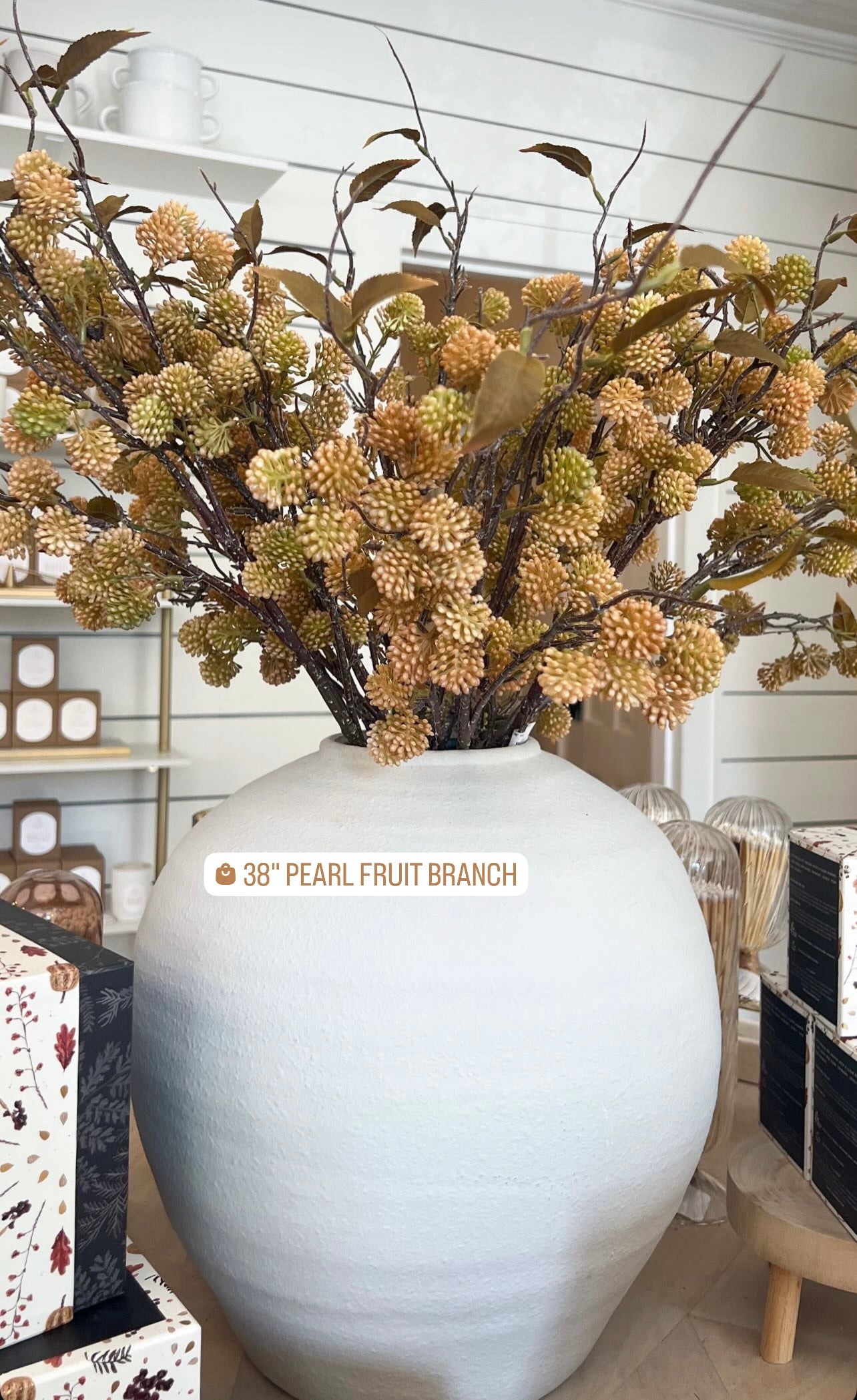 38" Pearl Fruit Branch