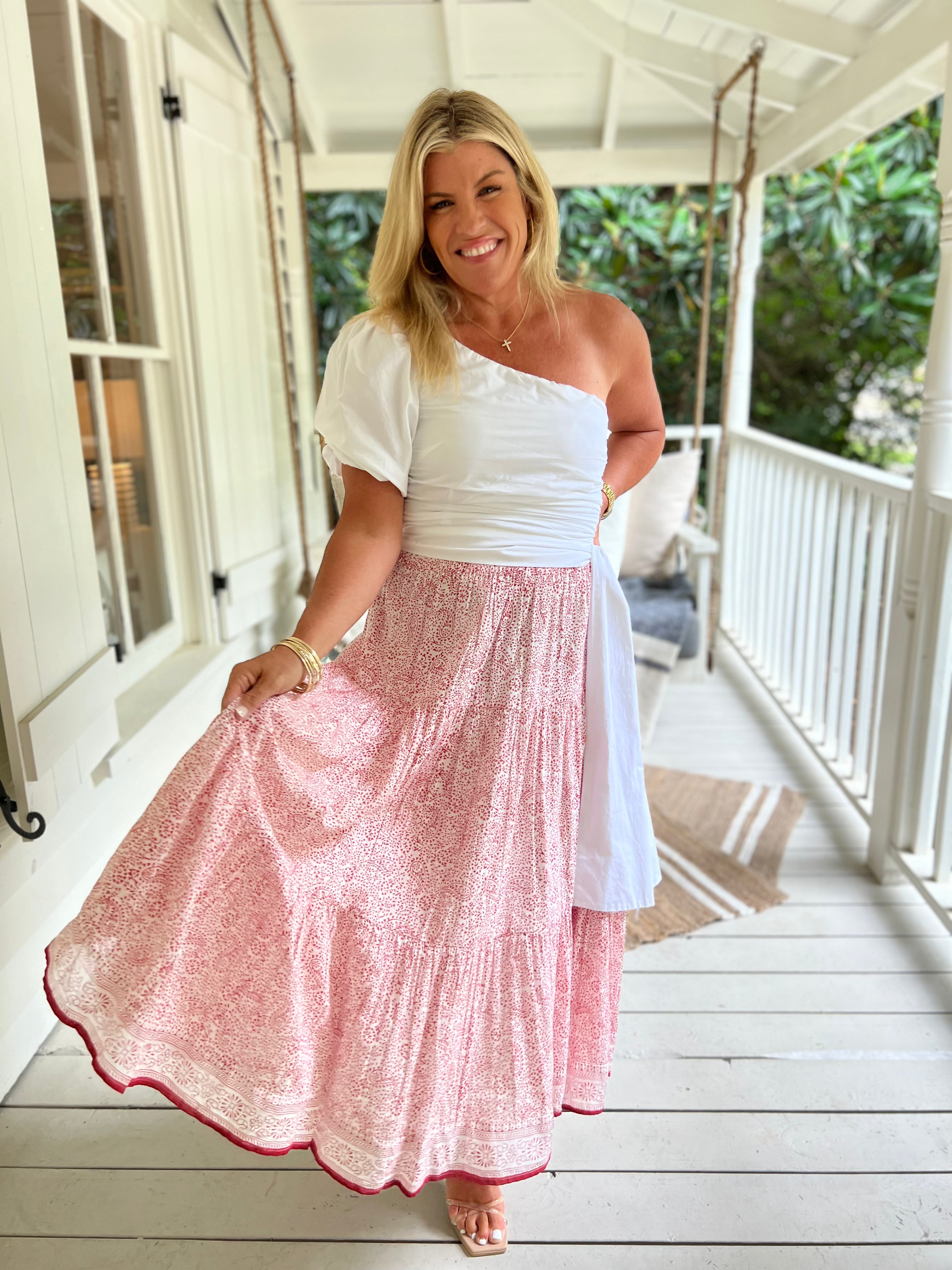 Uma Midi Skirt-Paisley