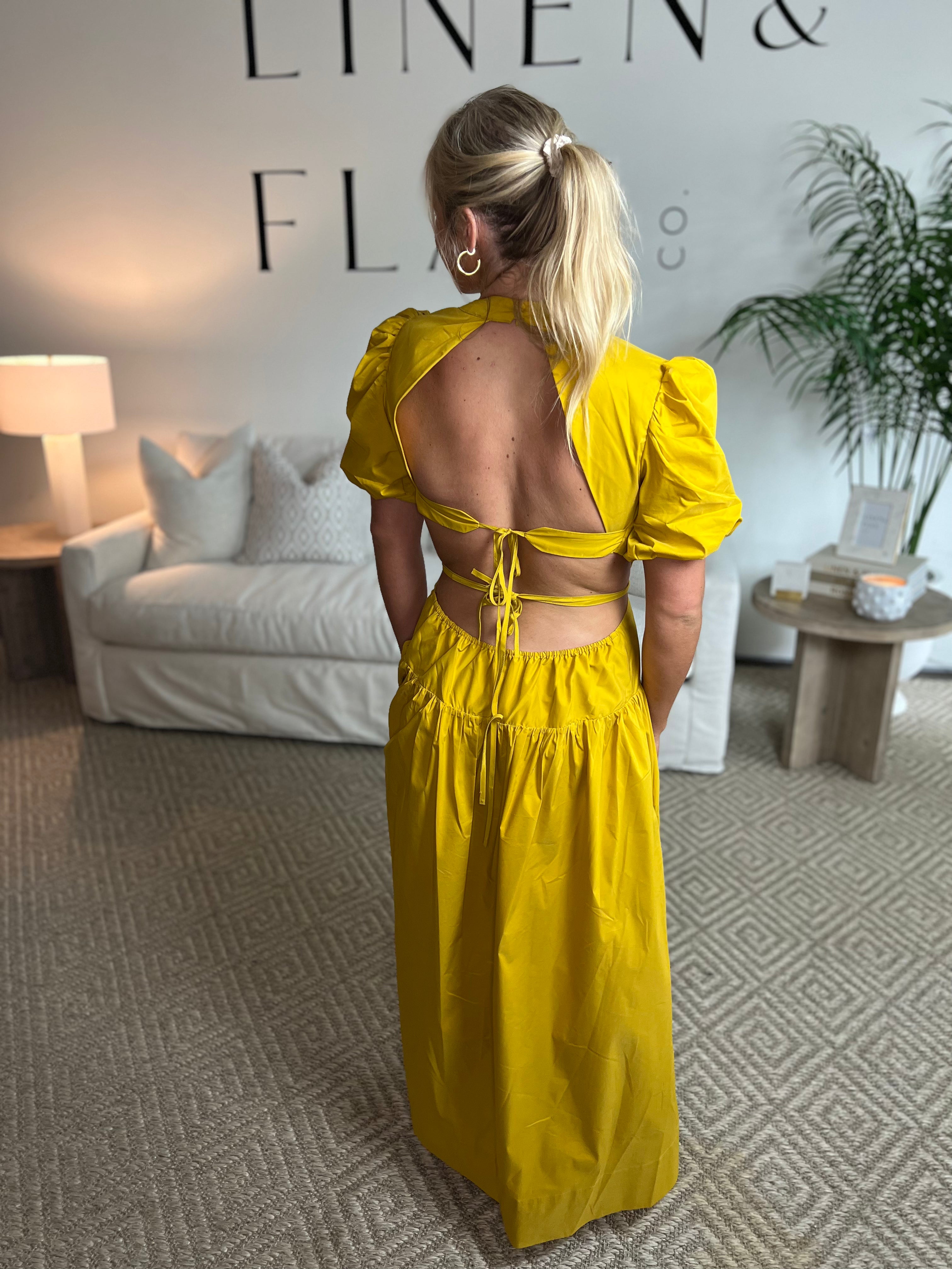 Shelby Dress-Mustard-Final Sale