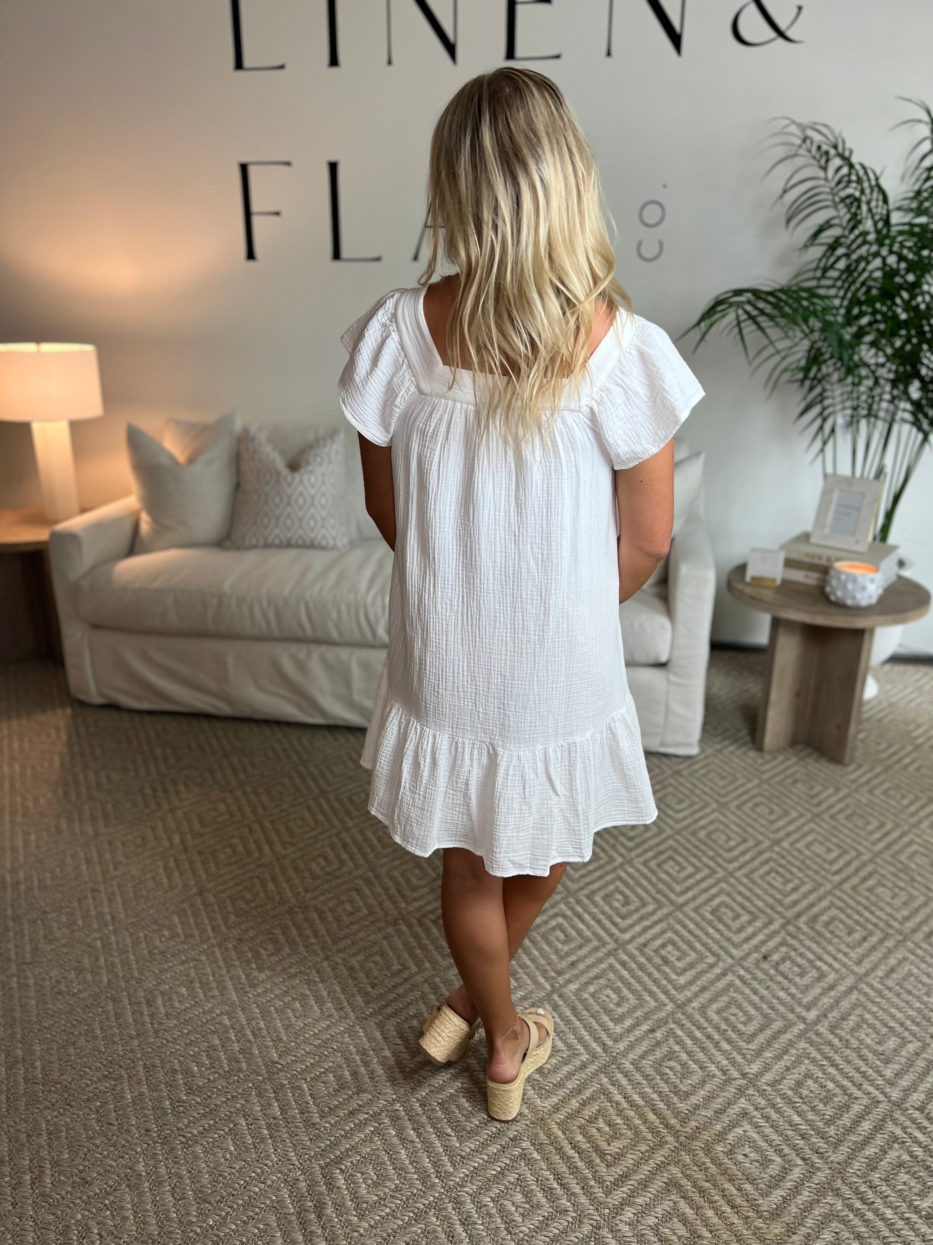 Everdeen Dress-White-Final Sale