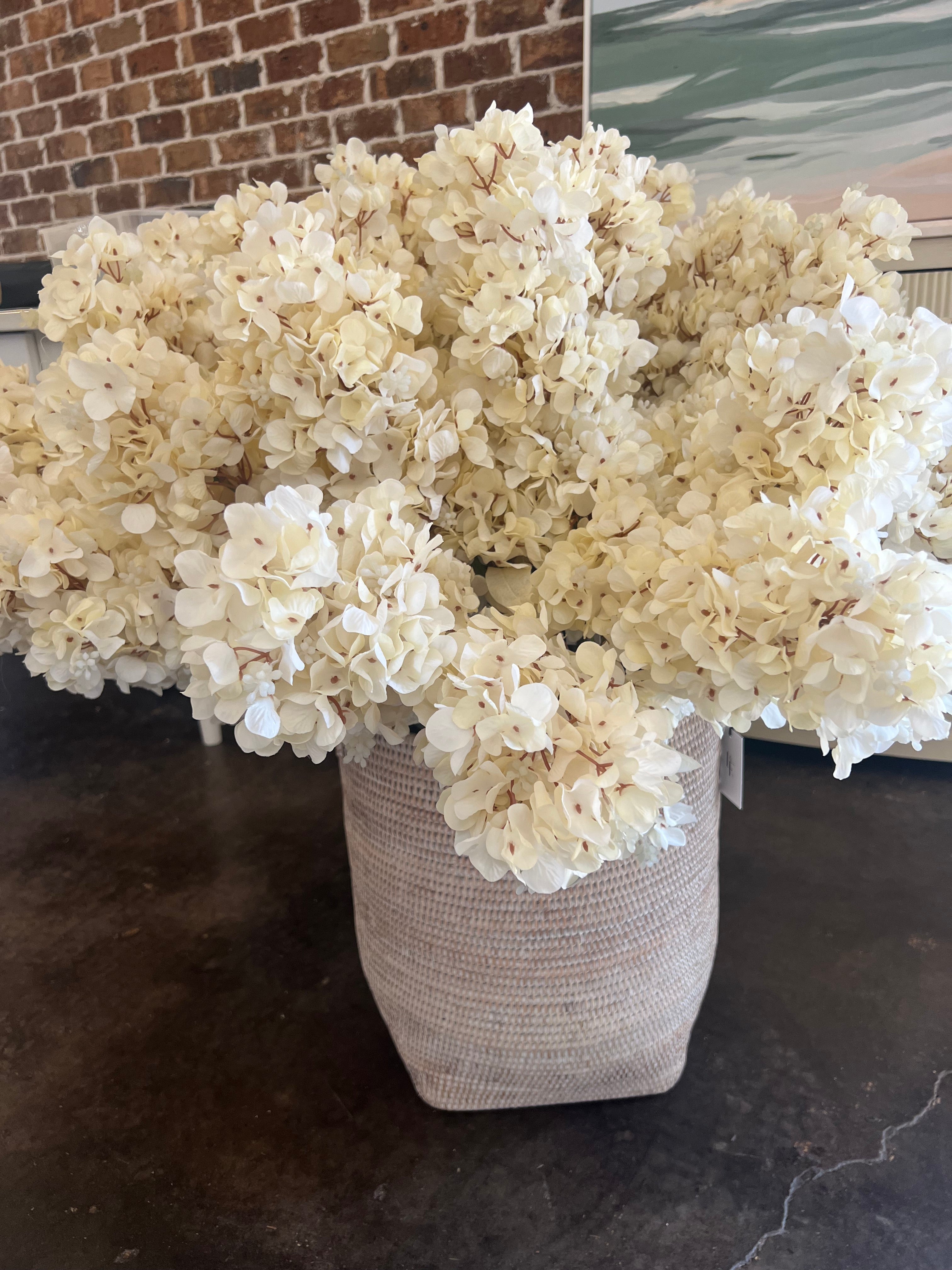 34" Dried Hydrangea Spray