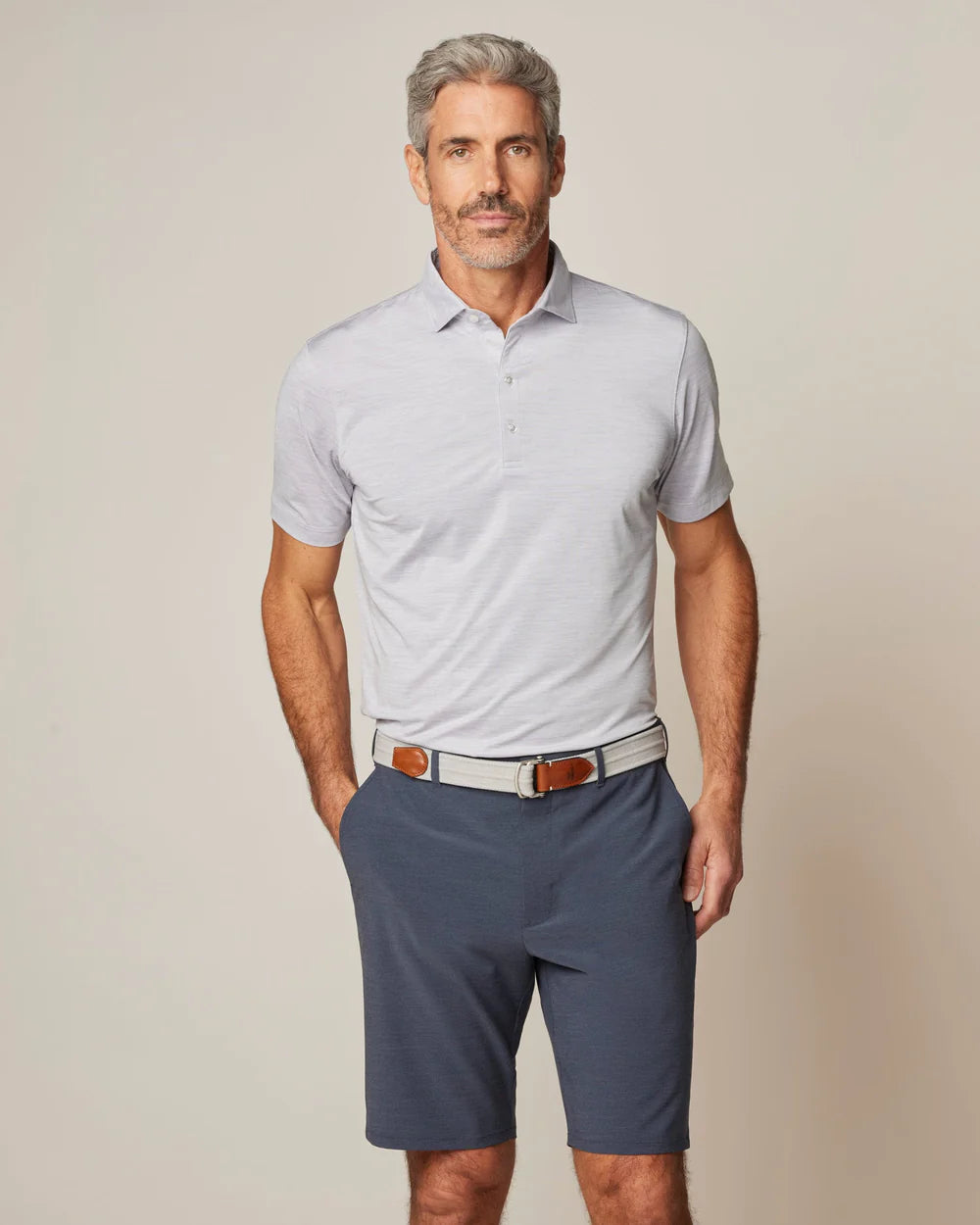 Huron Solid Featherweight Performance Polo-Light Grey