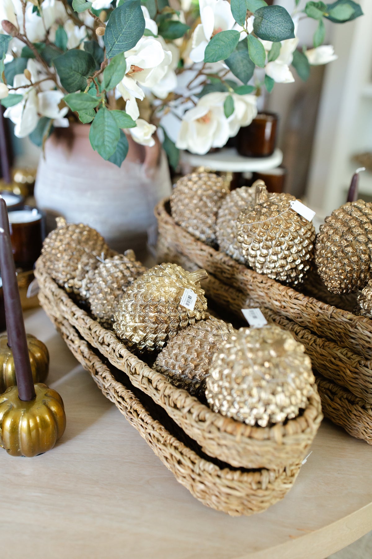 Gold Ceramic Pinecone (3 Sizes)
