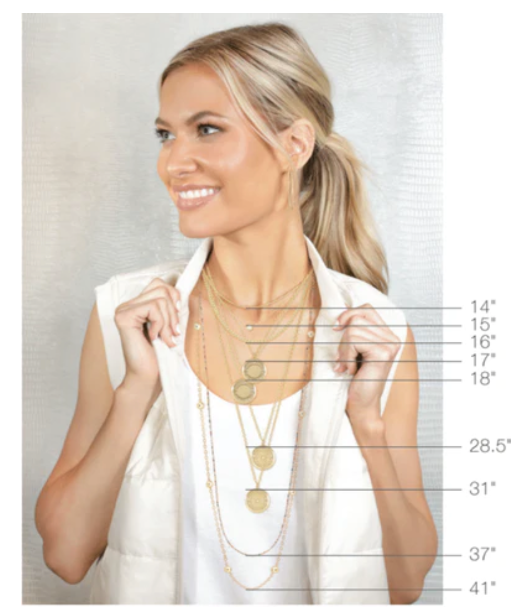 16" Love Gold Disc Necklace