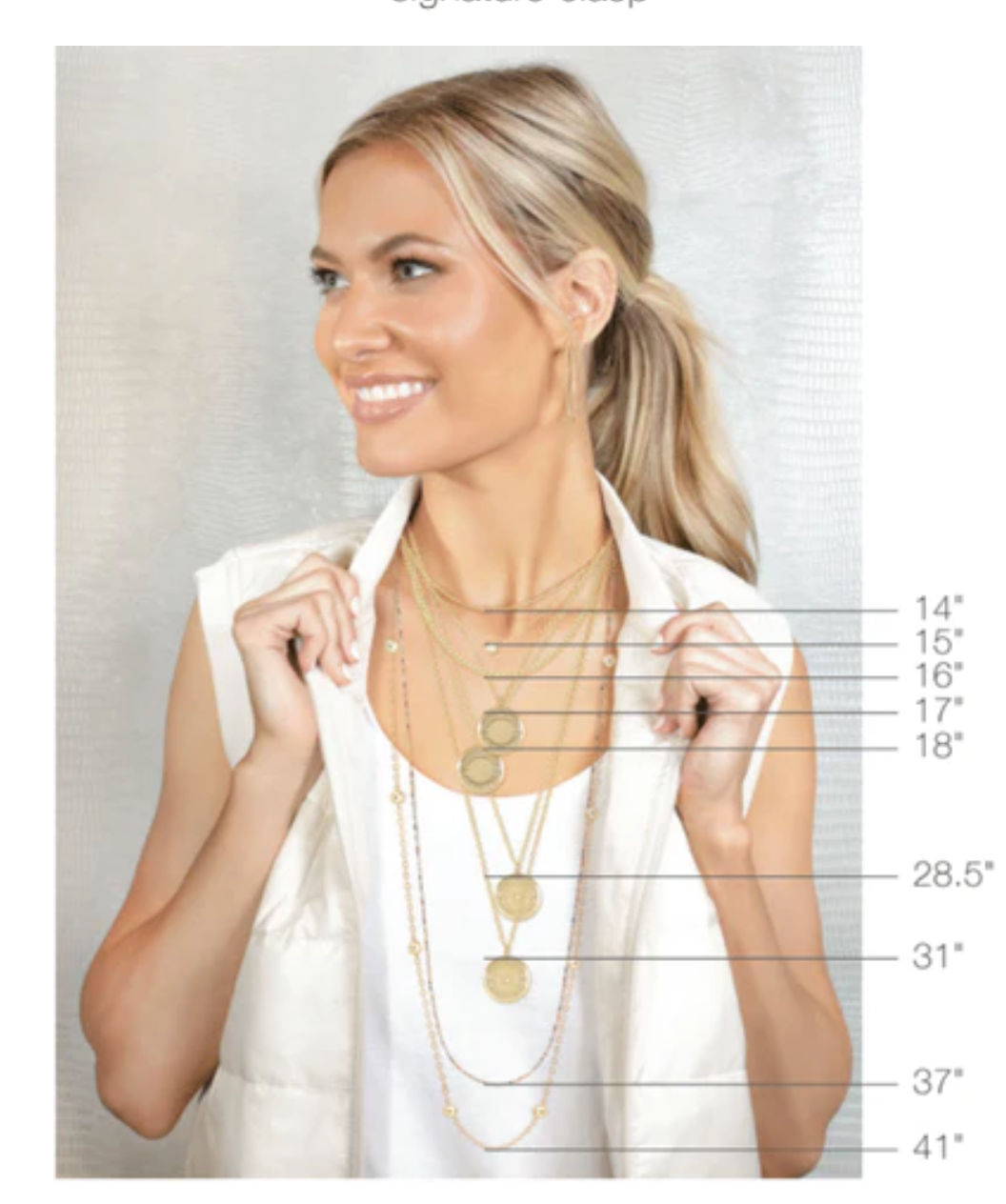 16" Love Small Gold Disc Necklace