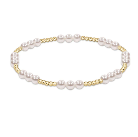 Classic Joy 4mm Bracelet- Pearl