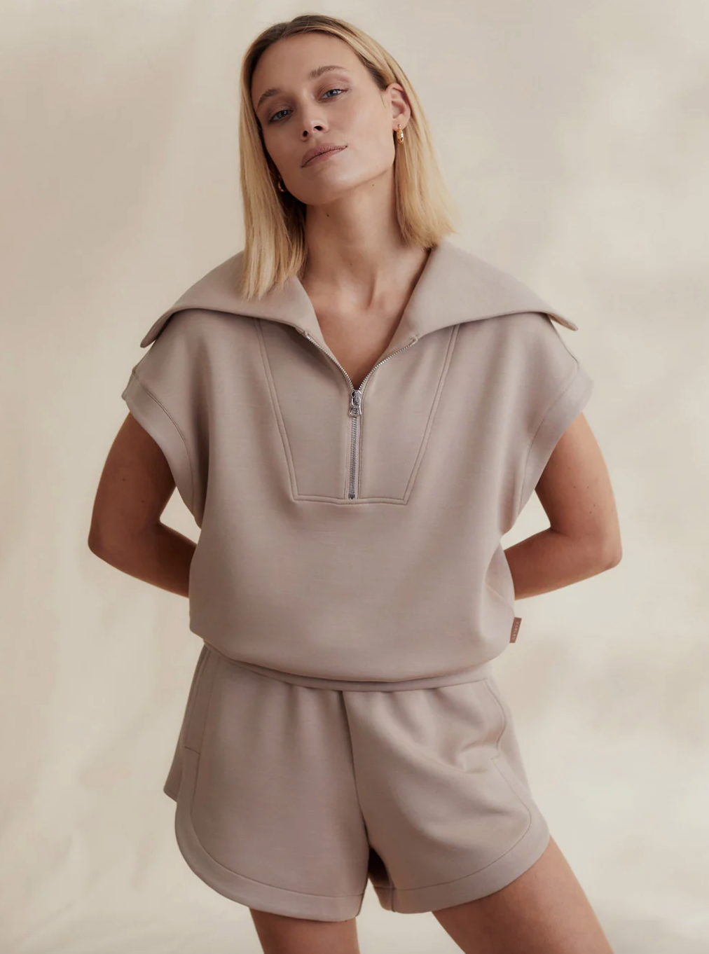 Dexter Half Zip-Taupe