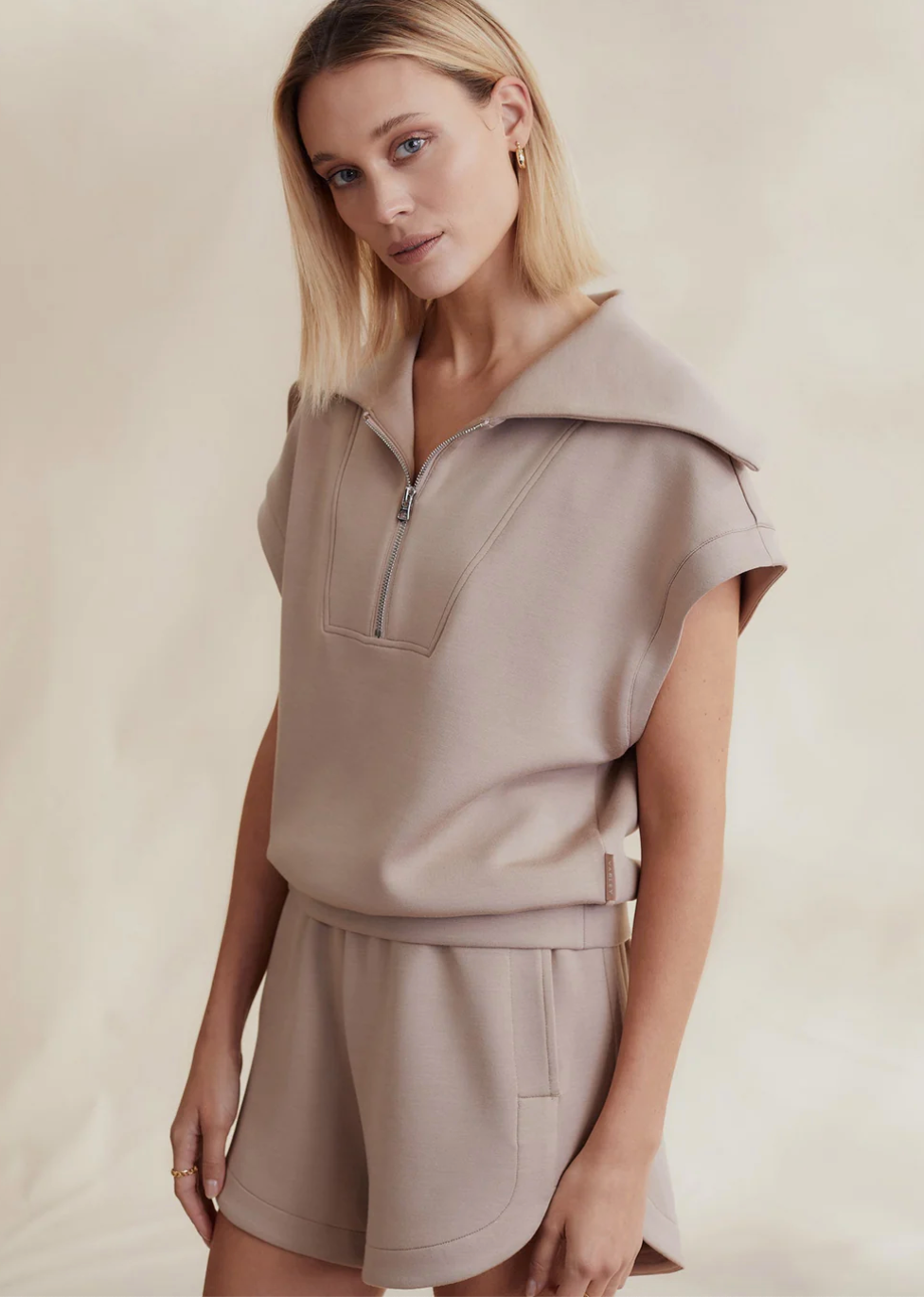 Dexter Half Zip-Taupe