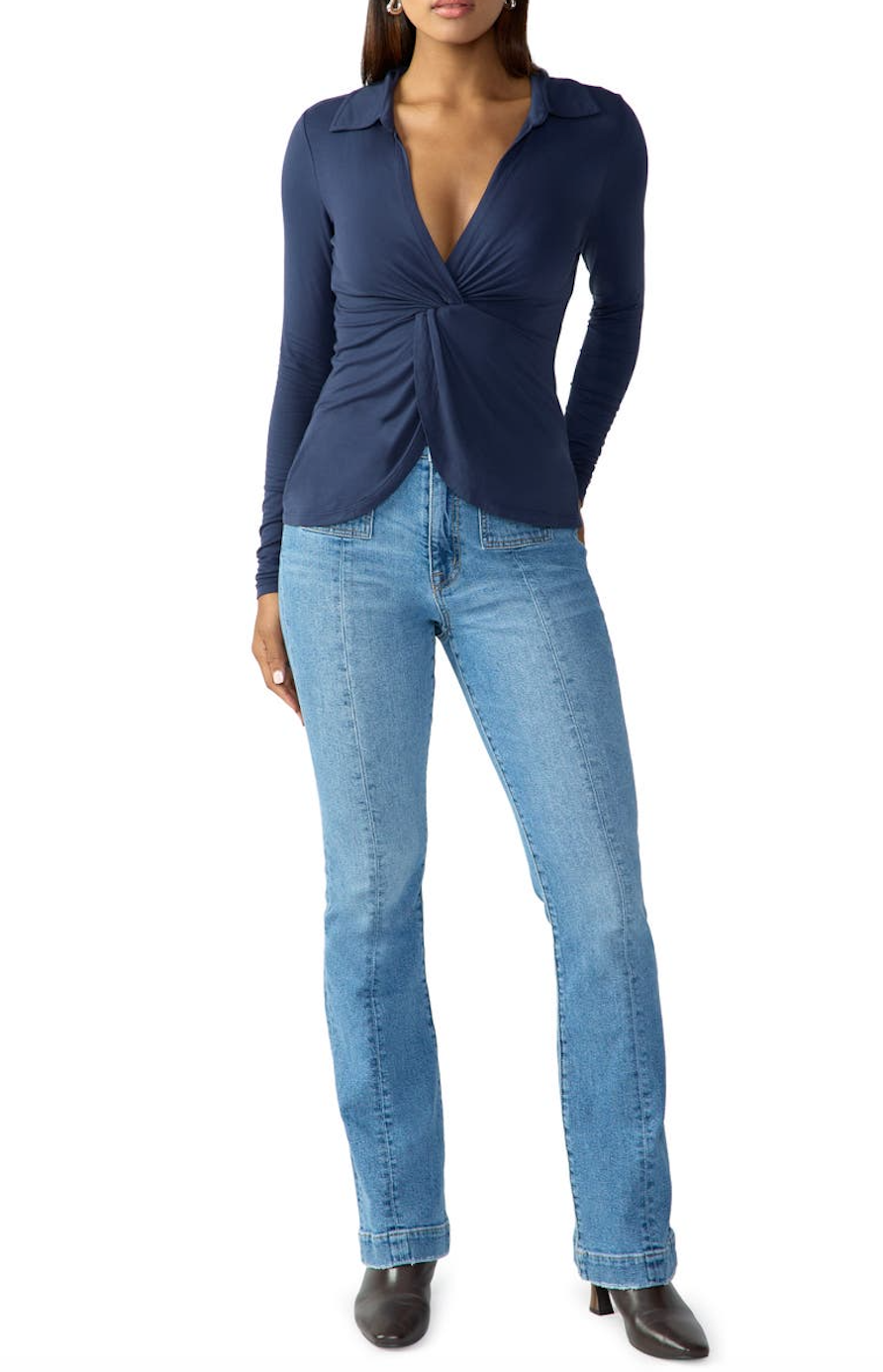 Dreamgirl Twist Top-Navy
