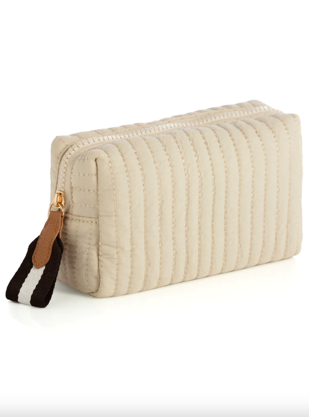 Ezra Small Cosmetic Pouch-Ivory