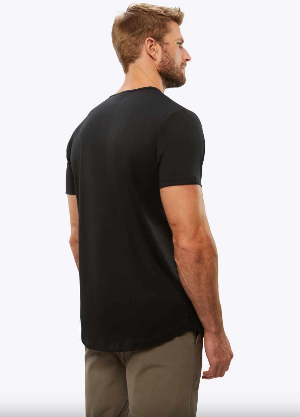 Curve Hem Tee-Black