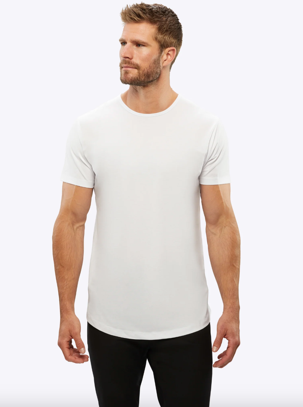 Curve Hem Tee-White