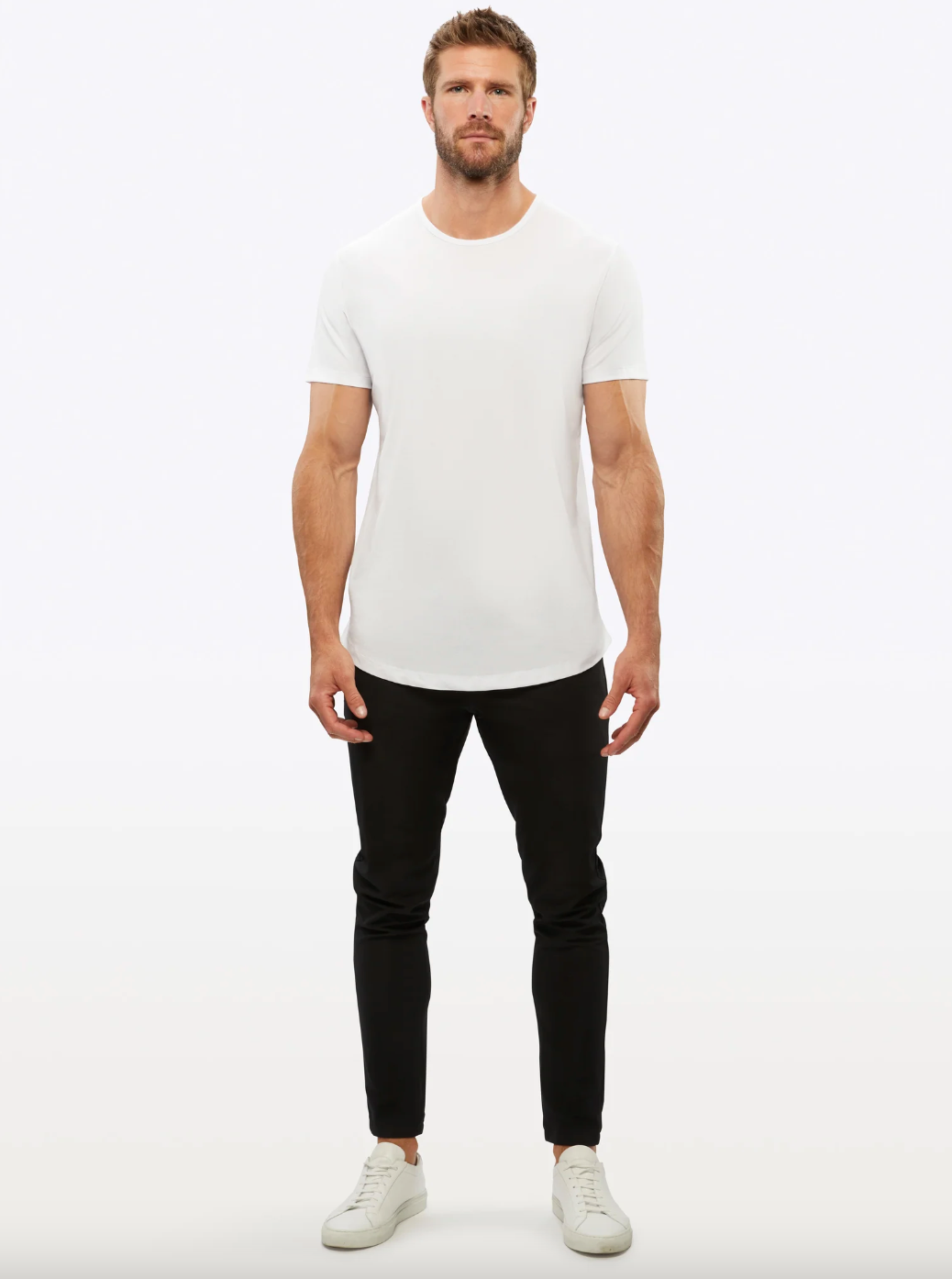 Curve Hem Tee-White