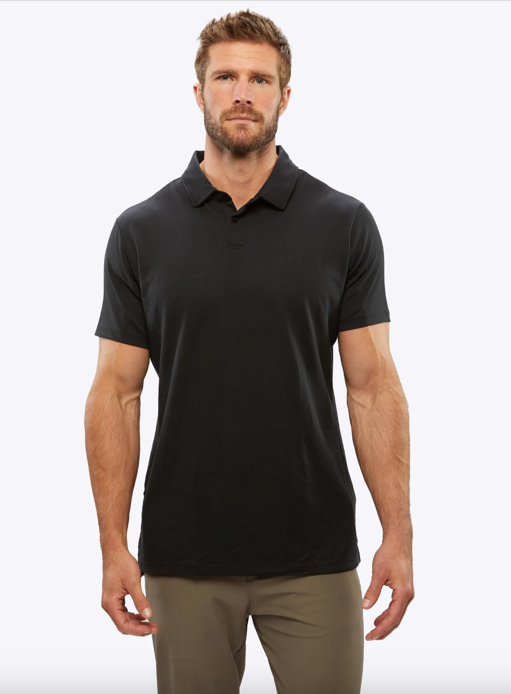 Polo Split Hem-Black