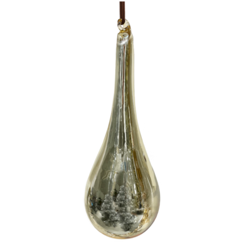 Gold Glass Drop Ornament - 7.25"