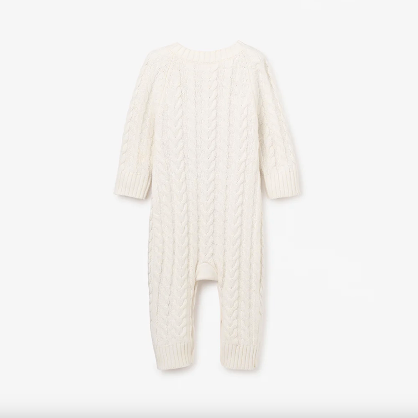 Horseshoe Knit Jumpsuit-White