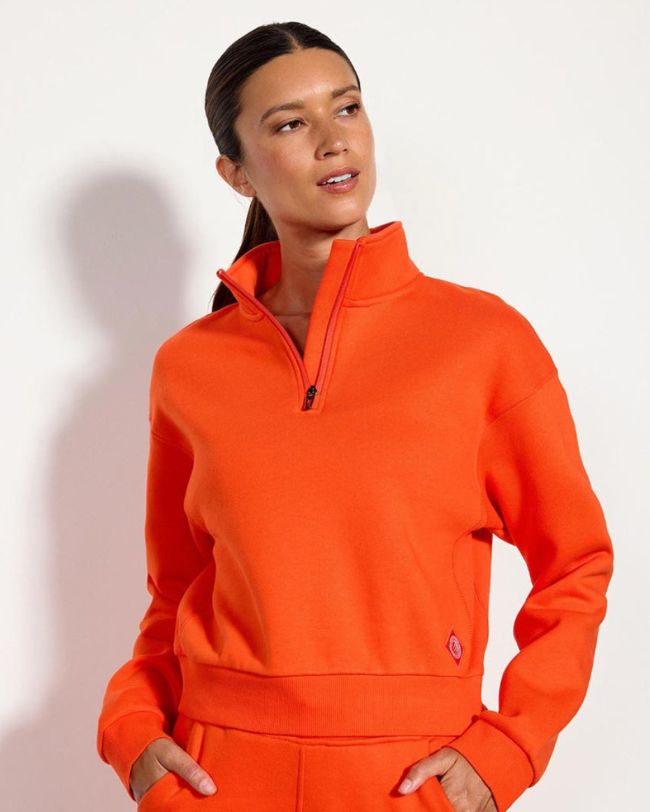 Comfort 1/4 Zip Cropped Sweatshirt