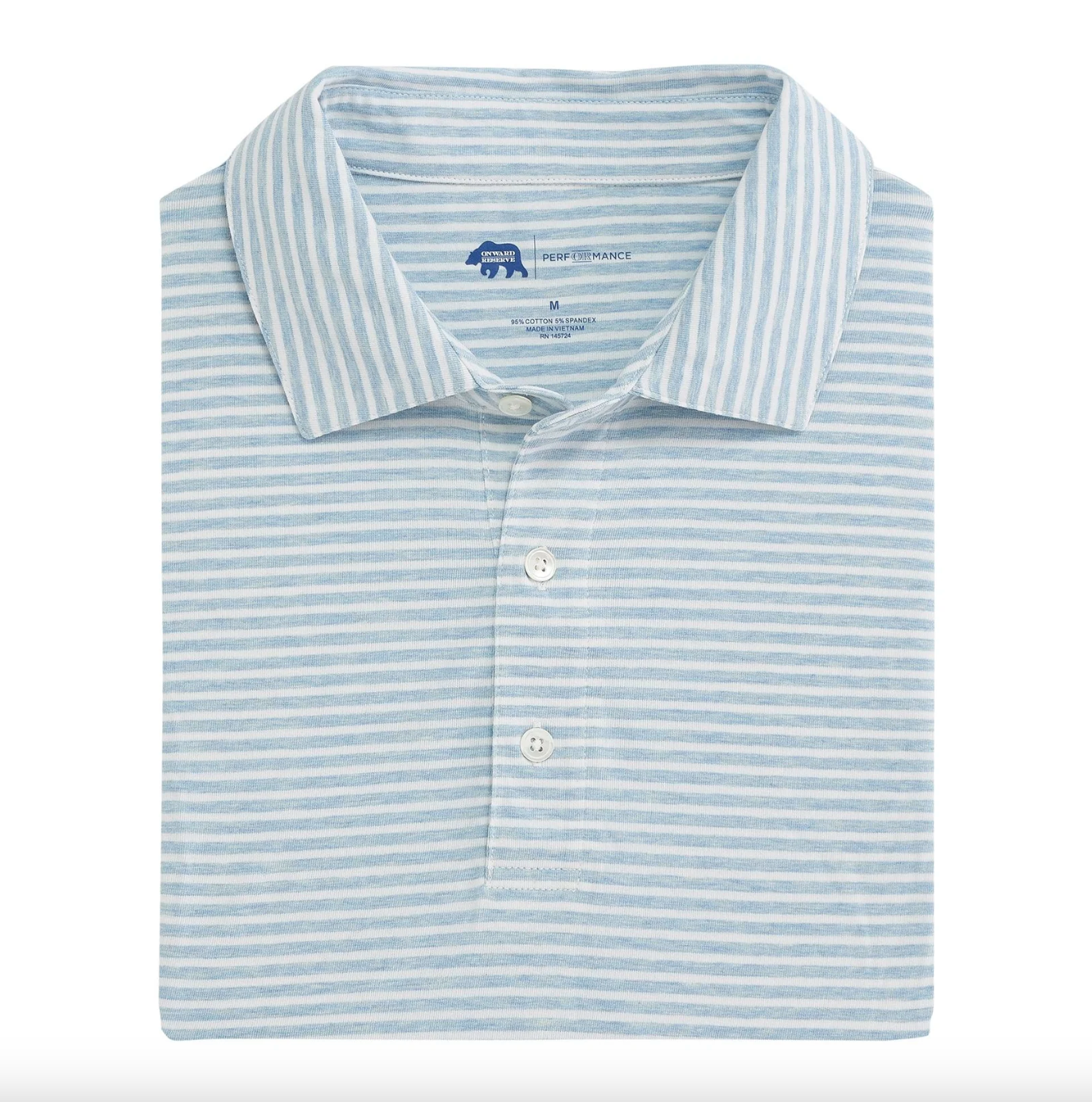 Row Stripe Polo-Sky